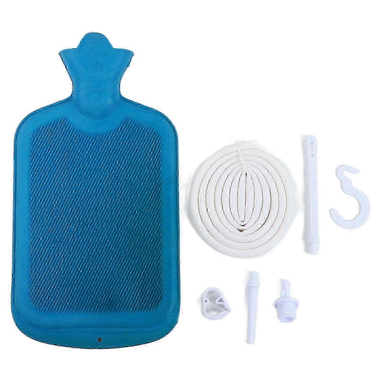 Klystýr Sáček Silikon 2l Modrý Opakovaně Použitelný Domácí Zavlažovač Kompletní Set S Háčkem Stříkačka Trubka