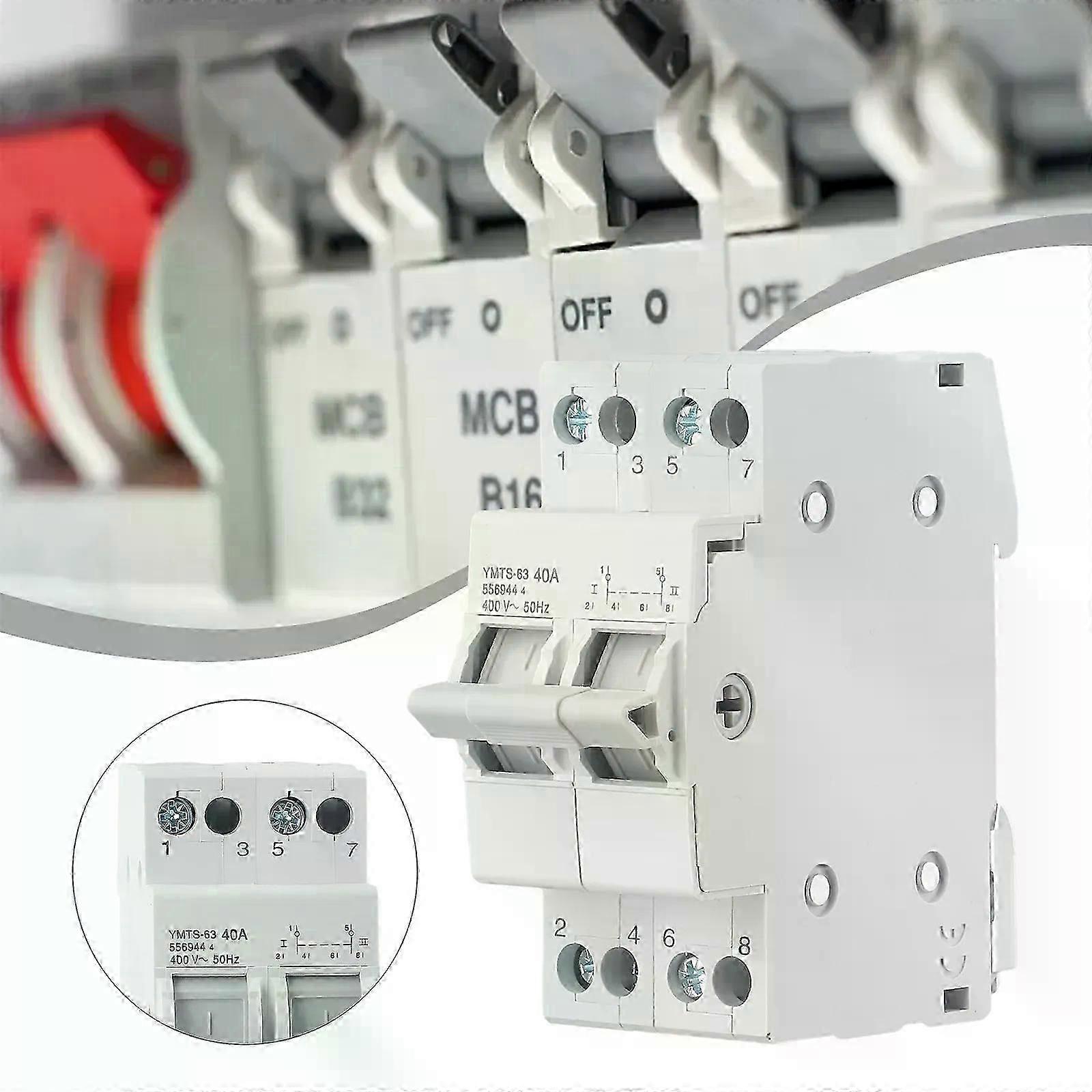 1 Pc - New Transfer Switch Circuit Breaker 2P 40A 8KA AC400 Dual Power Manual Tool For Current And Voltage Tools