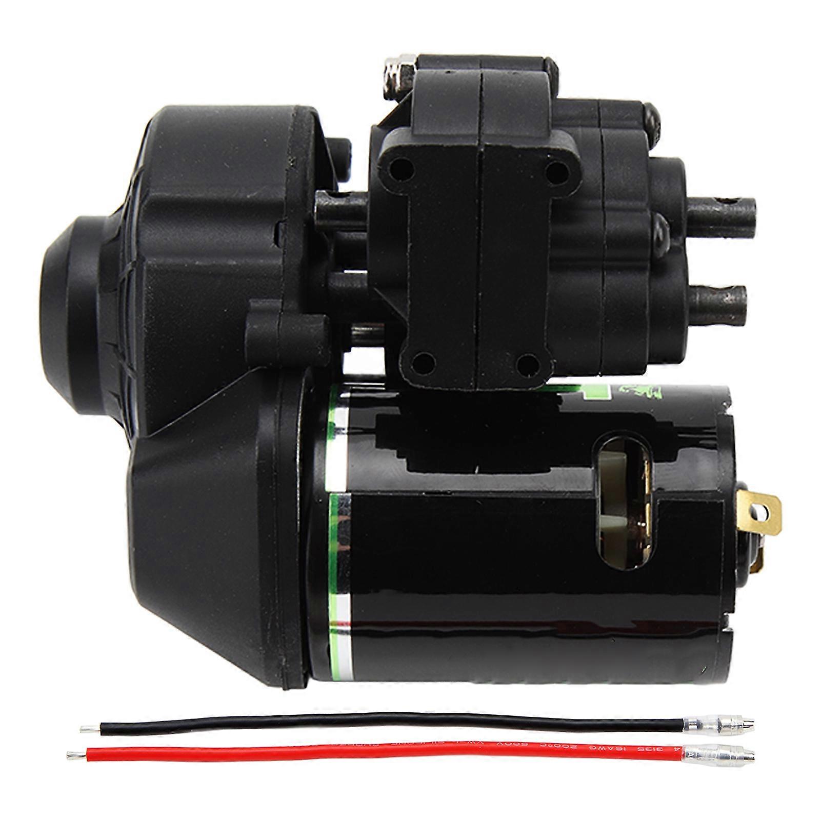 RC Transmission Gear Box Black Low Noise Strong Magnetic Force with 27T Brush Motor for Axial 1/10 SCX10 RC Tracked Vehicle