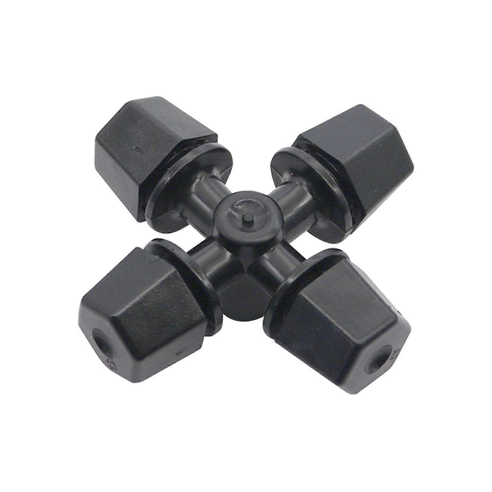 Botanical Garden Lawn Nozzle Cross Fog Nozzle Mist Sprayer Head For Greenhouse Irrigation 6mm Interface Black 10 Pieces