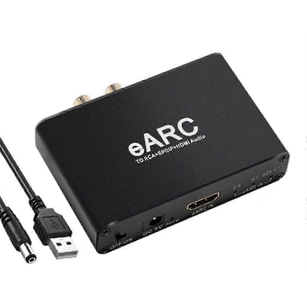 HDMI-Compatible EARC ARC Audio Extractor 192Khz Converter EARC to RCA Audio Extractor Adapter for DT