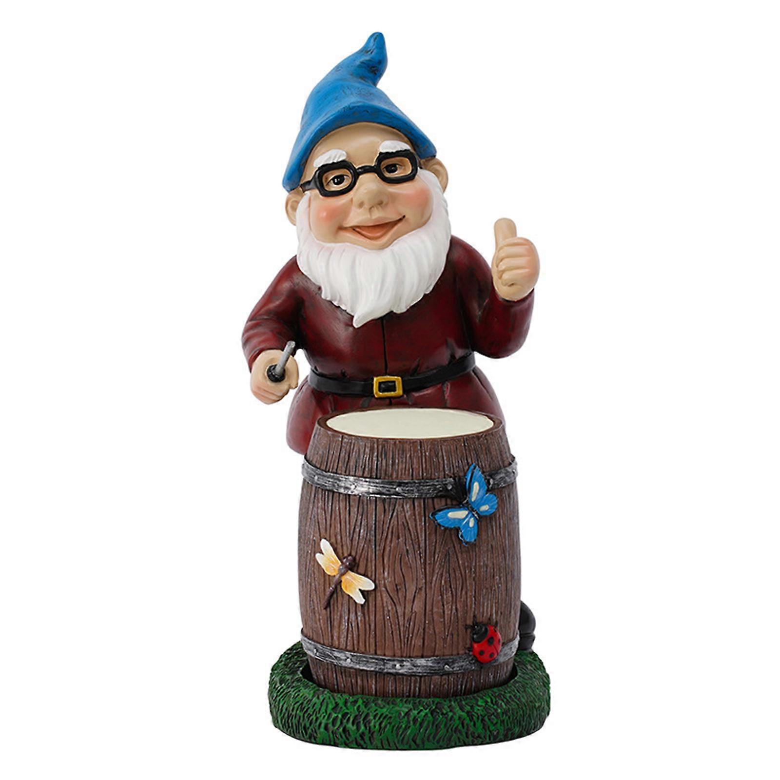 Drum Beating Dwarf Ornaments Garden Decoration Birthday Gift Resin Crafts Dwarfs Statue Dwarfs Figurines Resin Material