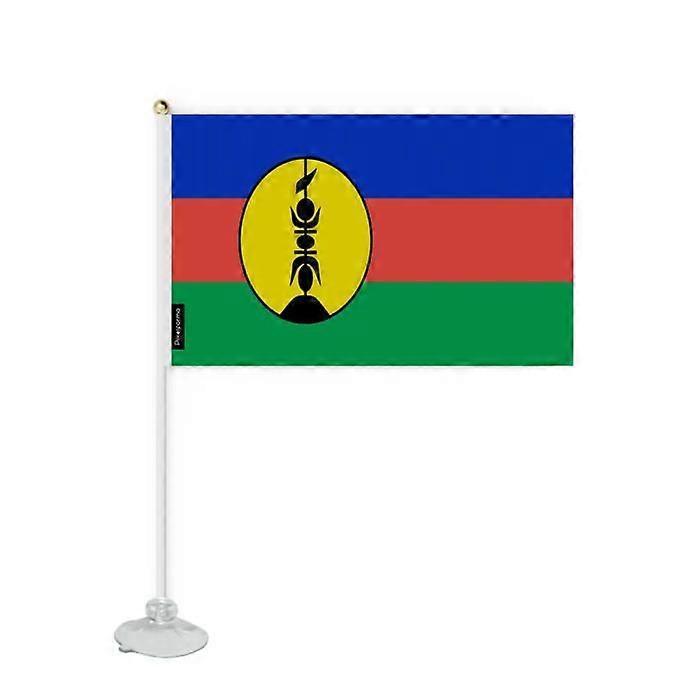 Flag - New Caledonia - 20 x 30 cm - Durable polyester - Suction cup included - Double-sided