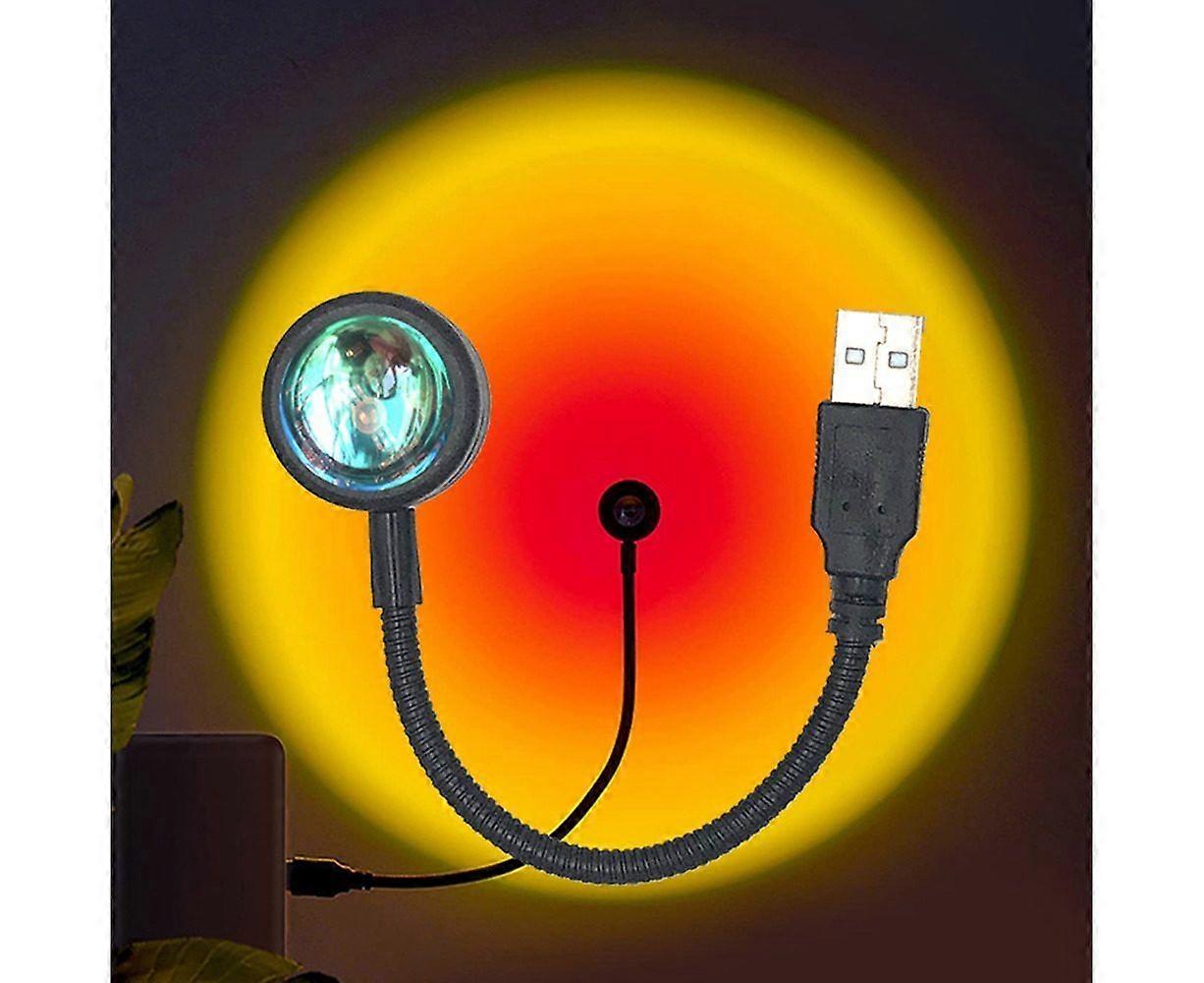 USB Sunset Light LED Rainbow Projector - Versatile Night Light for Home, Car, Photography & Ambiance - 13 Modes