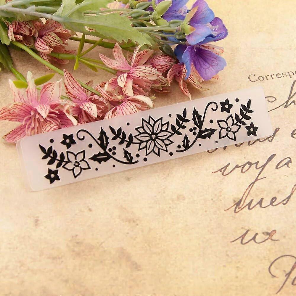 Stencils for Card Making, 15x3cm Floral Line Drawing Plastic Stencil for Scrapbooking and Photo Album Embossing