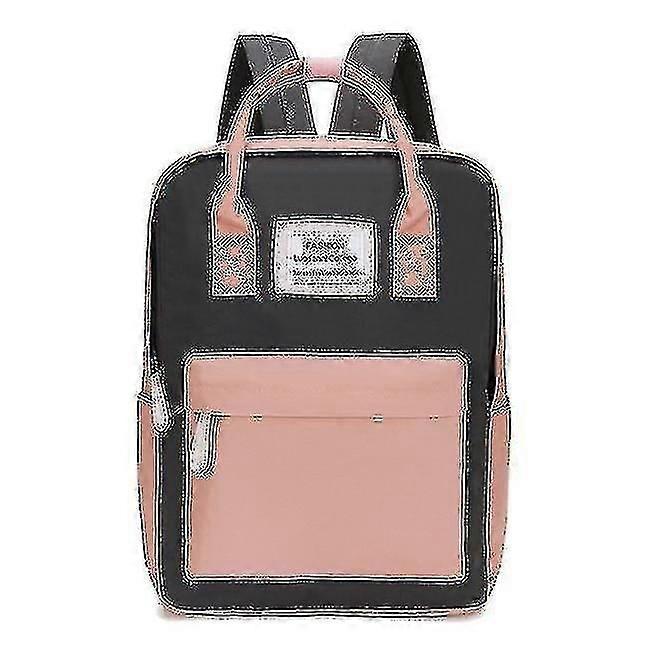 Waterproof Canvas Travel Backpackgraypink