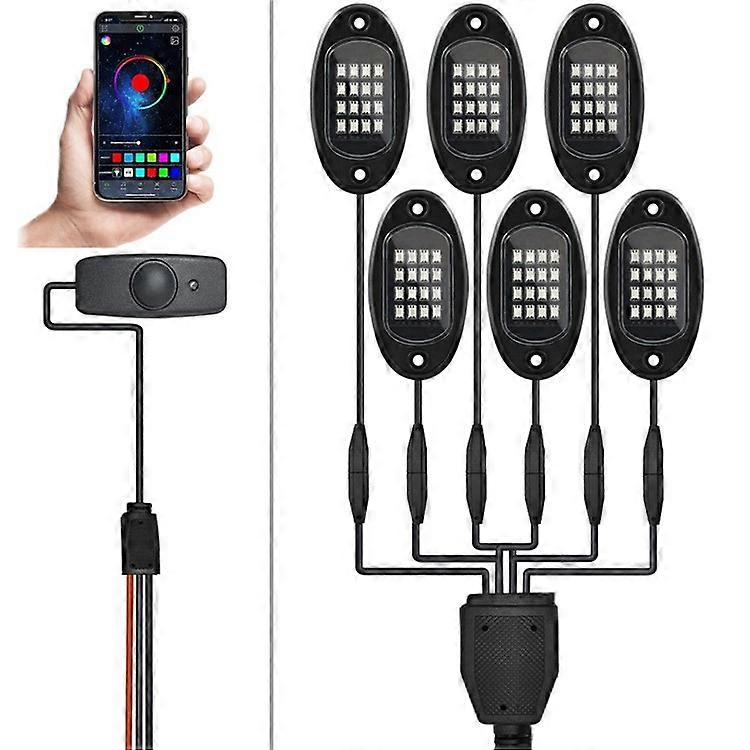 G7 6 in 1 LED luci underglow per auto RGB Music Sync Atmosphere Lamp per SUV / camion / veicoli fuoristrada