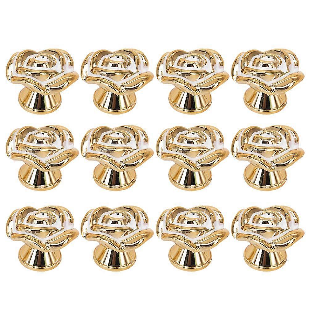 15pcs Rose Shaped Plastic Cupboard Cabinet Drawer Door Knobs Pull Handles