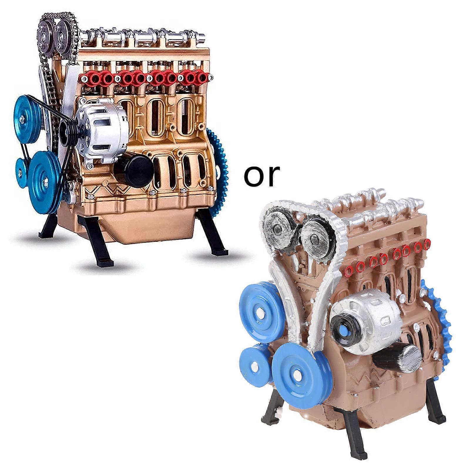 Cylinder Car Engine Kit Adult Model, Engine Model Desk Engine, Resin Art Model E Multicolor