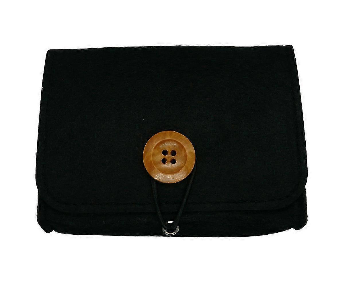 ポータブルエッセンシャルオイルトラベルケースオーガナイザー-小さなフェルト収納ホルダー(ブラック)