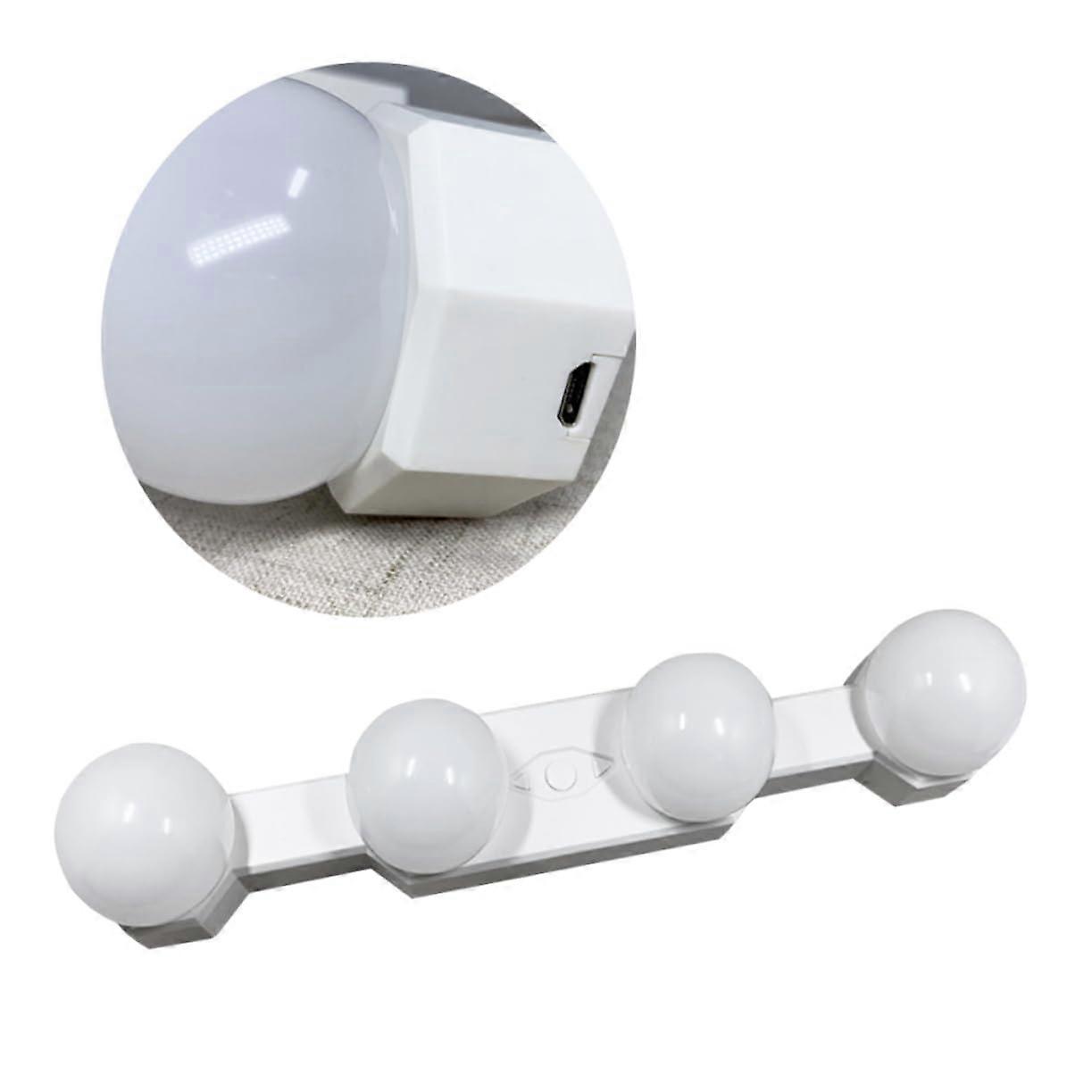 Lighted Makeup Mirror with LED Lights, Suction Cup, White Finish, Ideal for Vanity and Bathroom Use