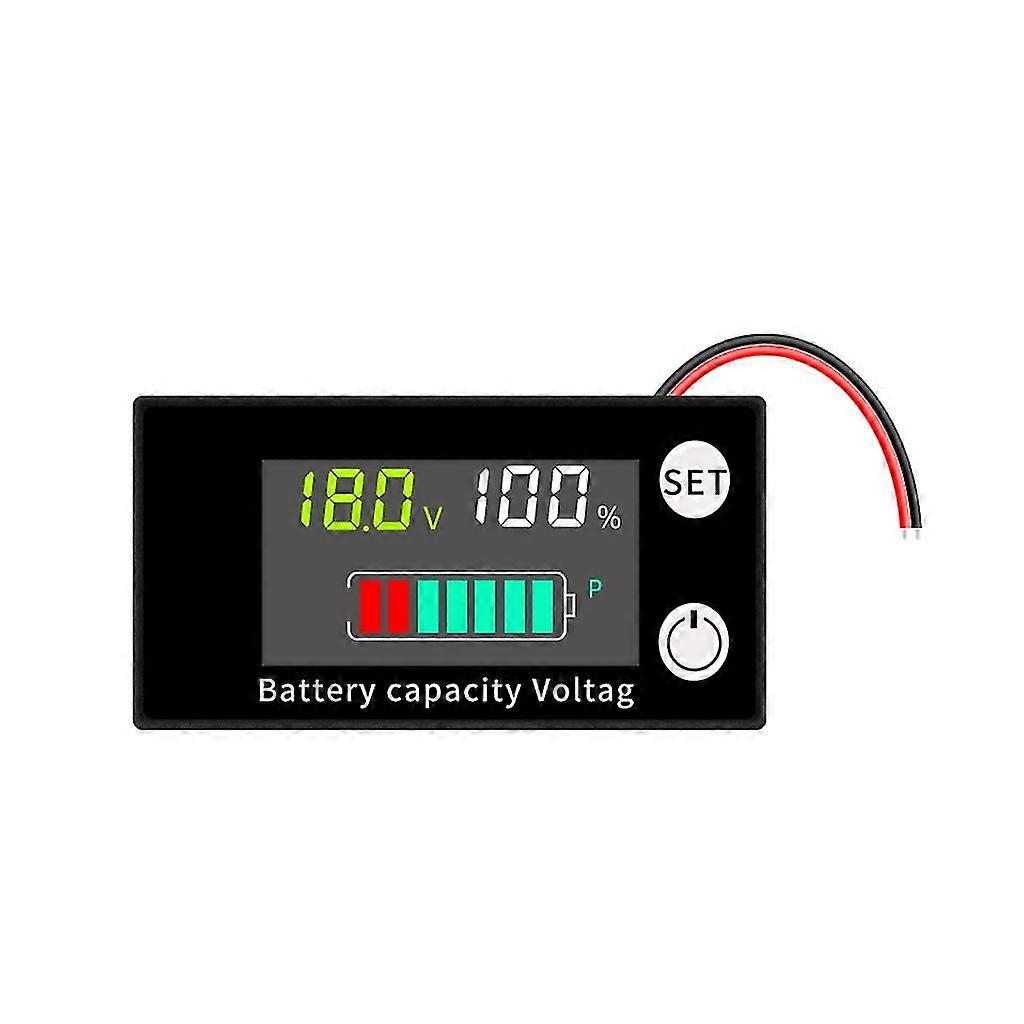 LCD Battery Capacity Indicator Voltage Meter with Digital Display - Monitor Gauge Voltmeter