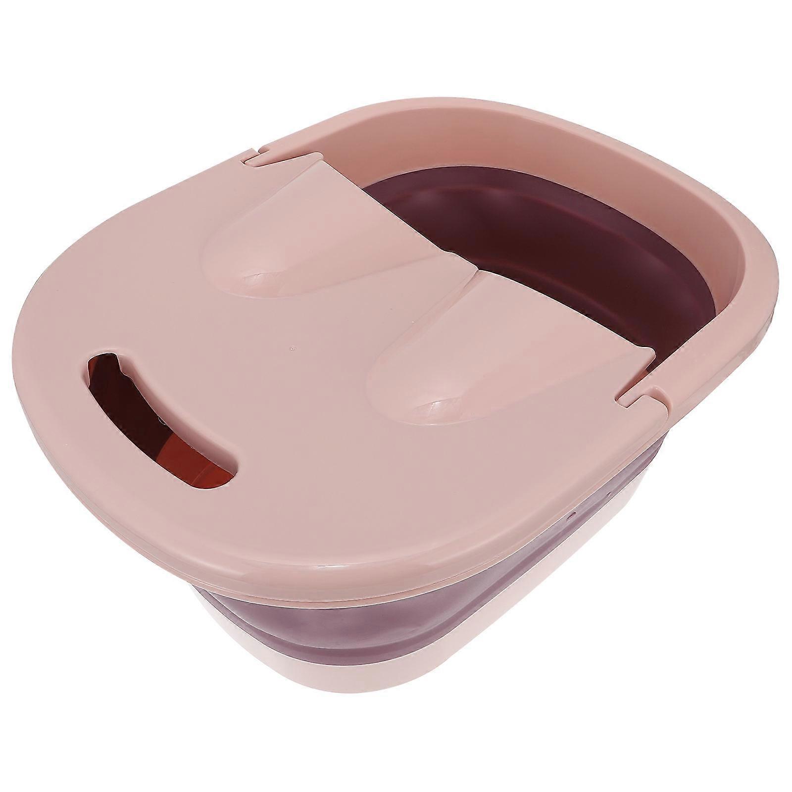 Portable Collapsible Foot Basin for Home Use Made of Durable Plastic in Pink Color 1 Pc