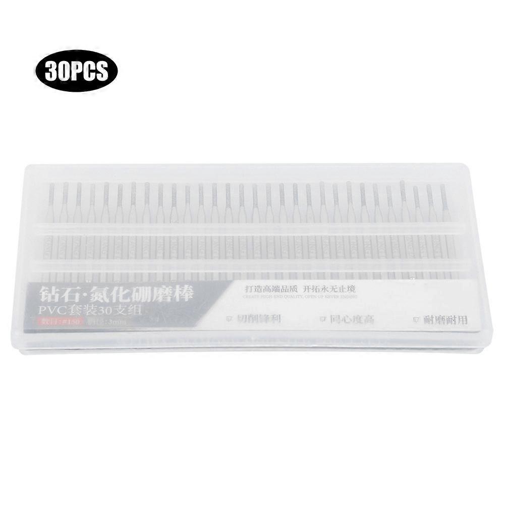 Wysokiej jakości 30-częściowy zestaw igieł szlifierskich z cylindryczną płaską główką o ziarnistości diamentowej 1,5 mm