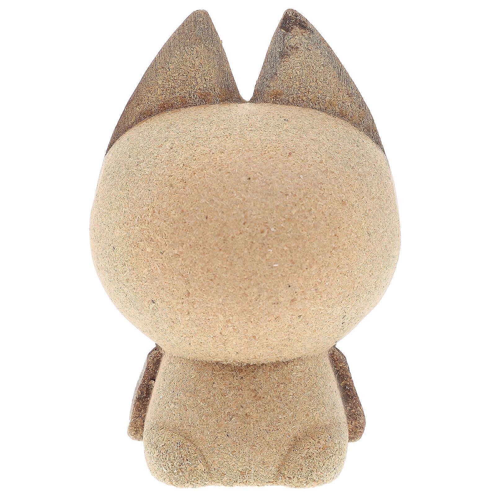 Wooden Cat Ornament – Unfinished Desktop Decor for DIY Crafting & Home Decoration – Safe, Durable Wood for Custom Painting by Cat Lovers