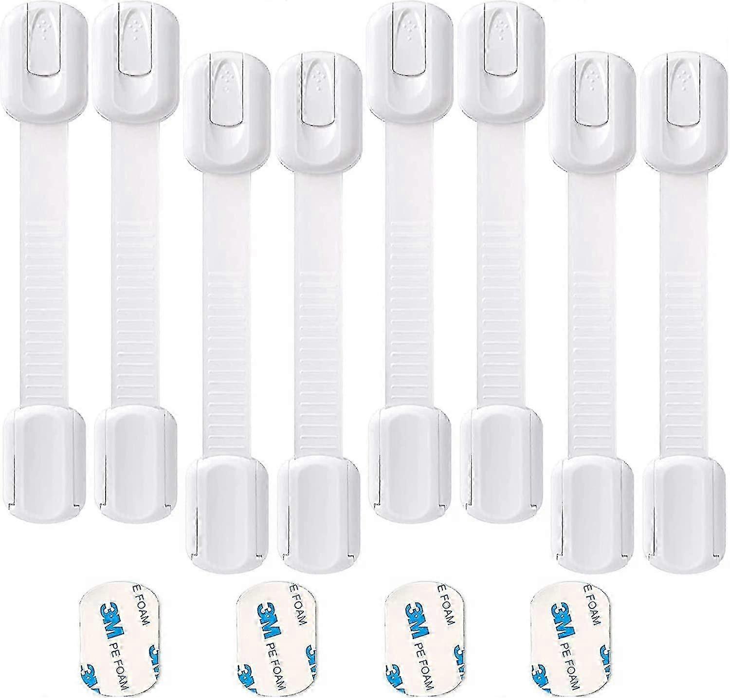 Child Safety Locks 8 Pack - No Tools Needed, Easy Install, Finger Protection