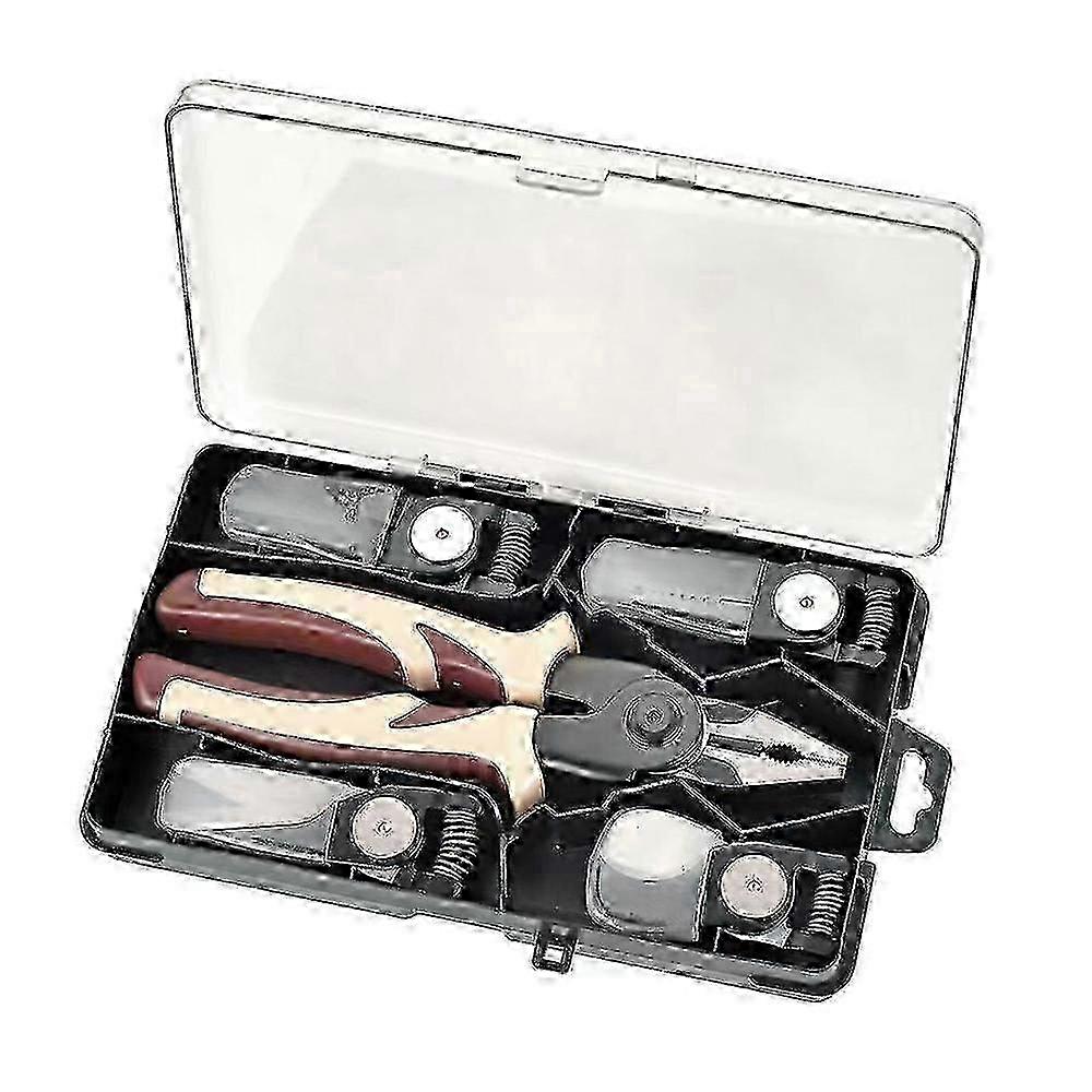 5-in-1 Heavy Duty Multi-Tool Kit, Interchangeable Hand Tool - White/Brown