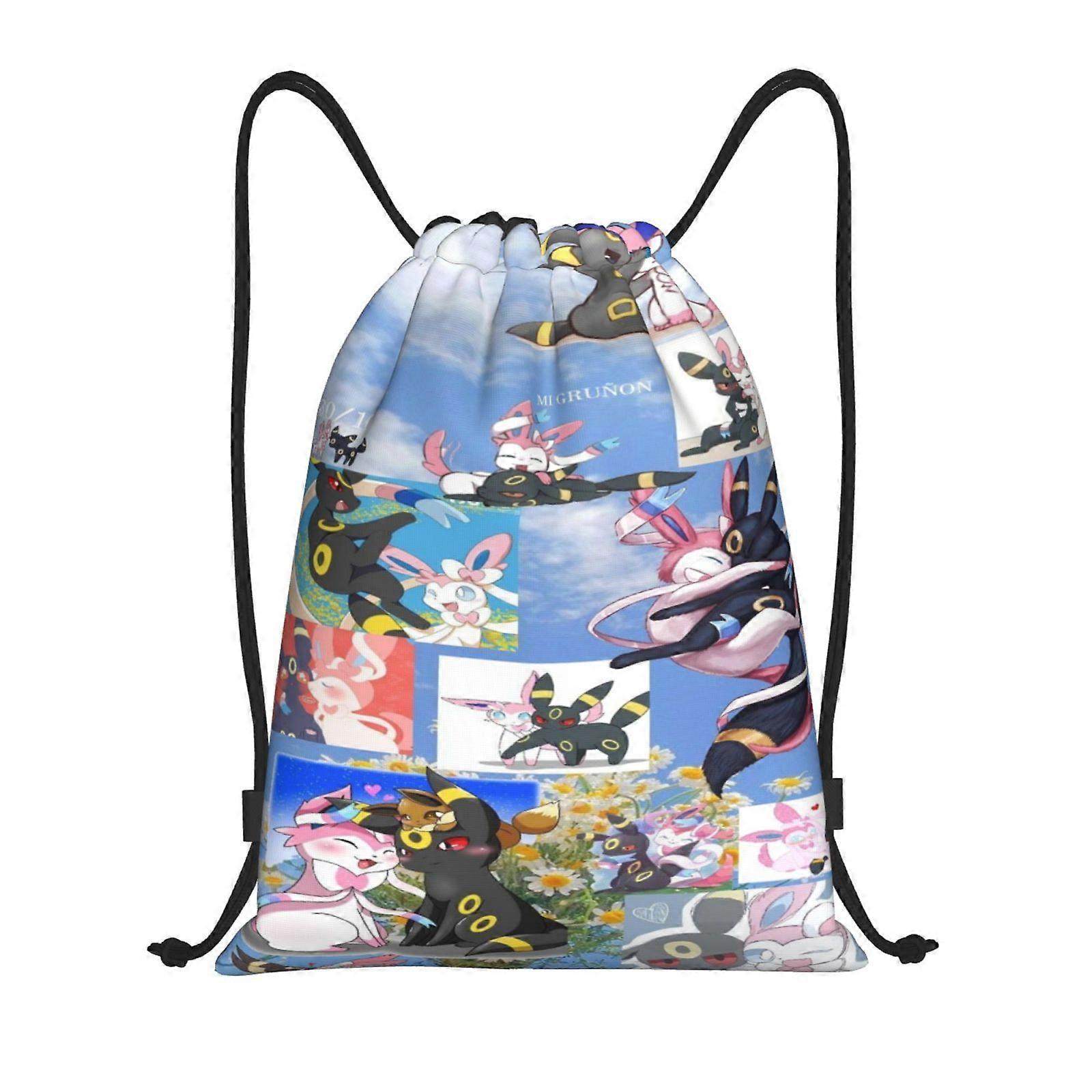 h30 Black Cat with Glow Stripe Canvas double shoulder backpack easy to clean and carry, suitable for any outing m30