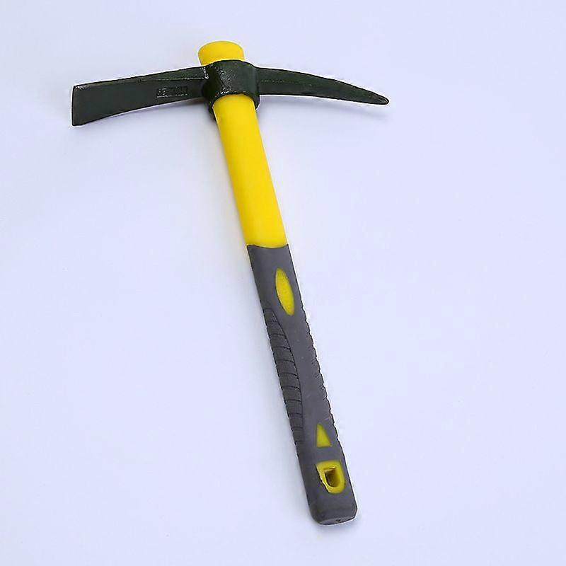 Weeding Mattock Hoe 15-Inch, One Piece Intact Drop Forged, Plastic Coated Fiberglass Handle