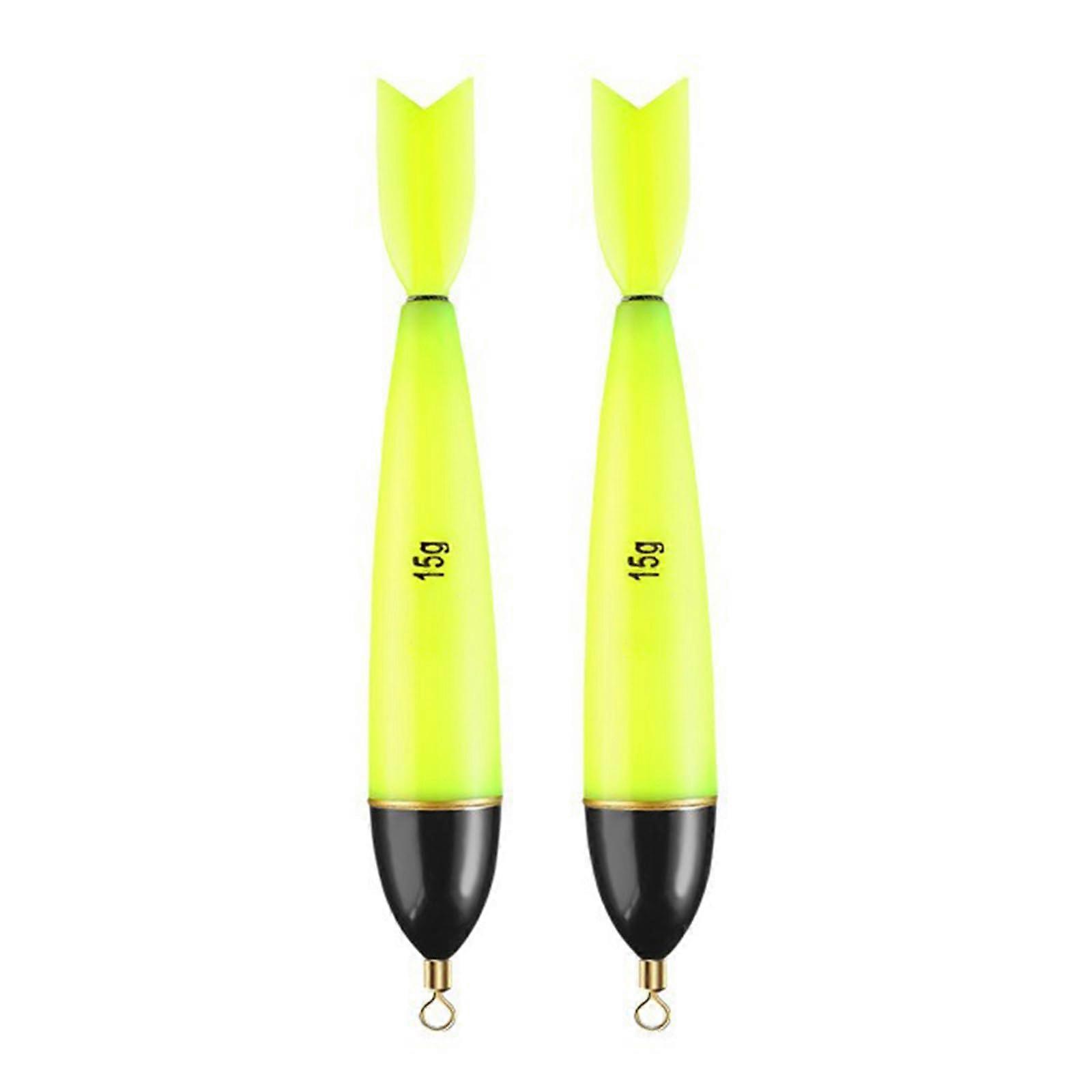 Electronic Floats for Night Fishing 15g Luminous Float Light-Up Fishing Bobbers 2pcs Pack
