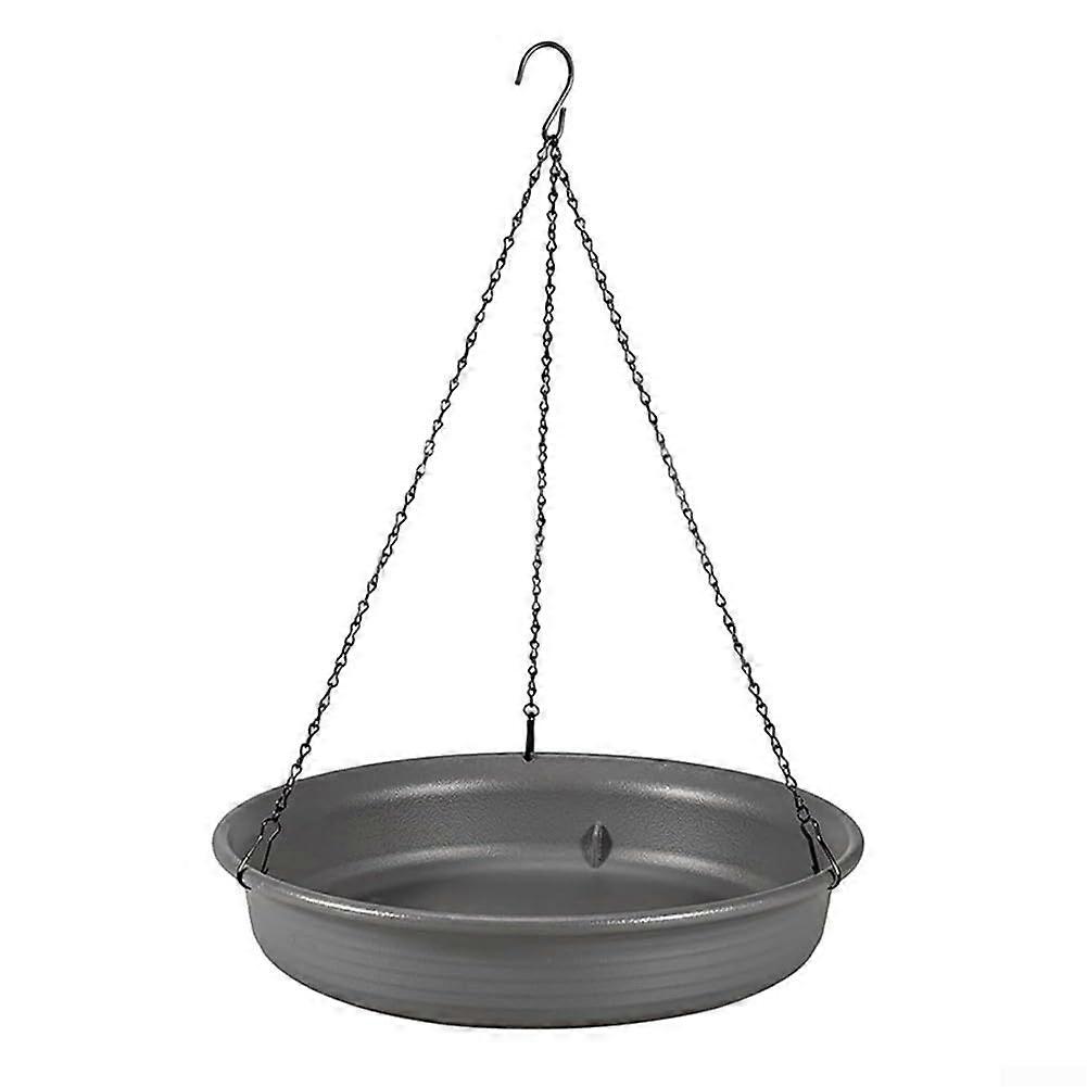 Practical bird bath for the garden, which functions as a feed dispenser to hang in any room.