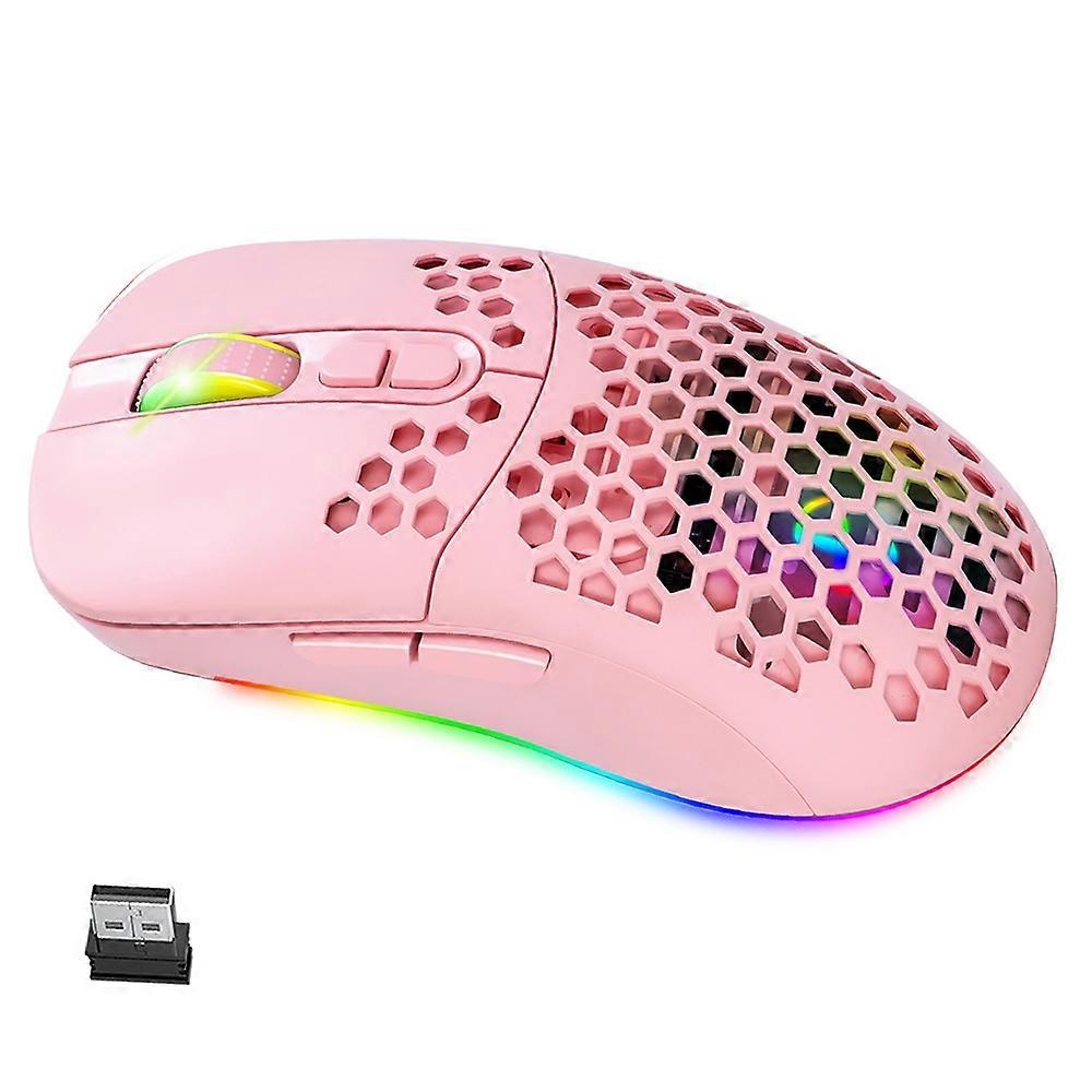 2.4G Bluetooth-compatible Dual Mode Honeycomb Shell Wireless Mouse with RGB Backlit for Laptop PC Co