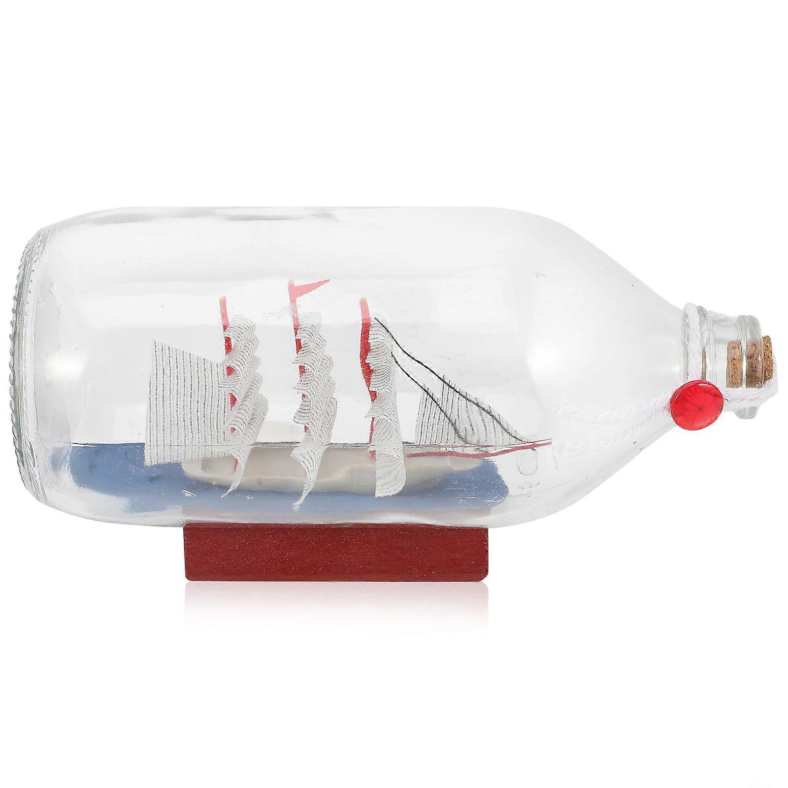 زخارف زجاجة زجاجية للقارب الشراعي على طراز البحر الأبيض المتوسط ديكور مكتب ألوان متنوعة 1 عبوة