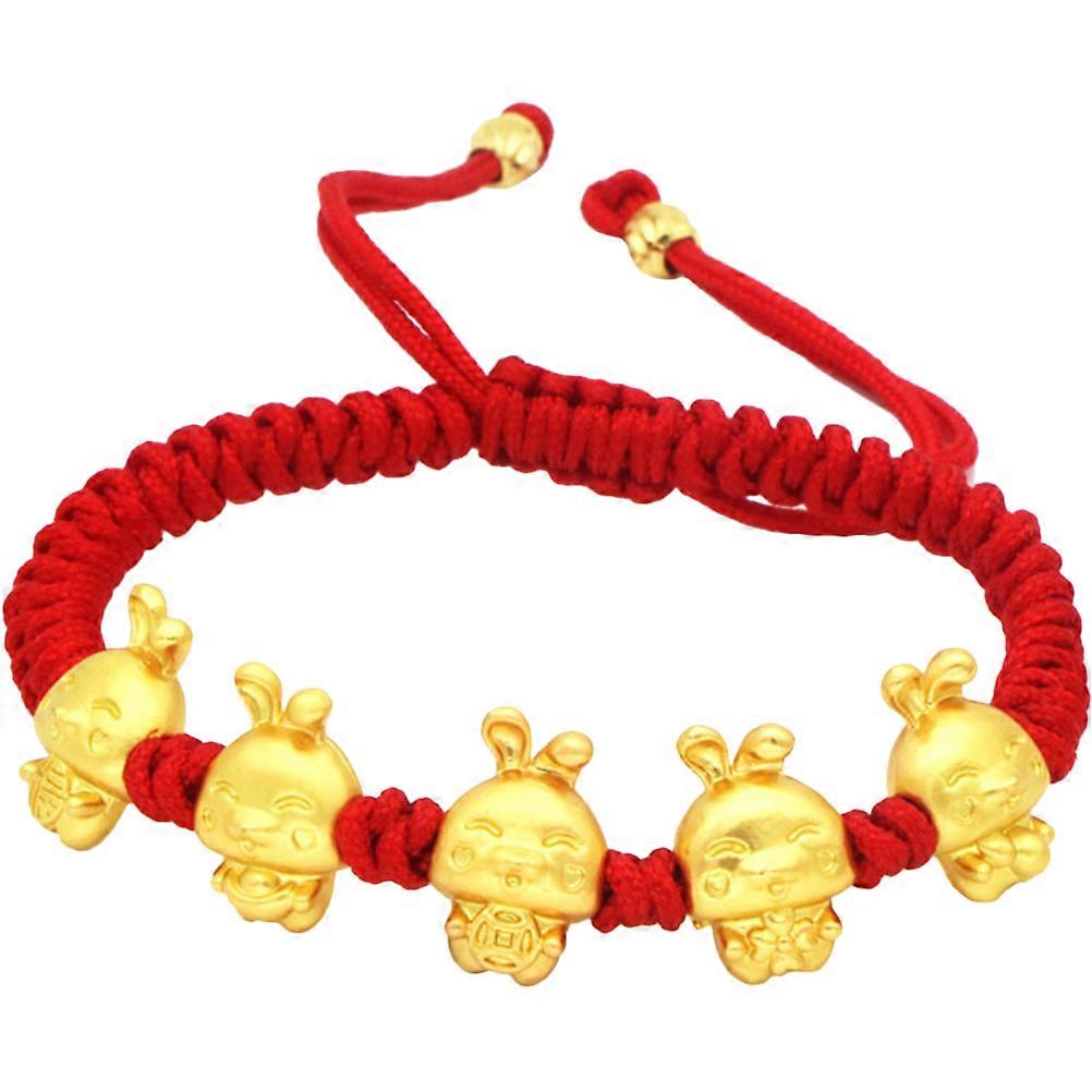 Rabbit Red String Chinese New Year Bracelets Protection Prosperity 22x1.1CM 1Pack