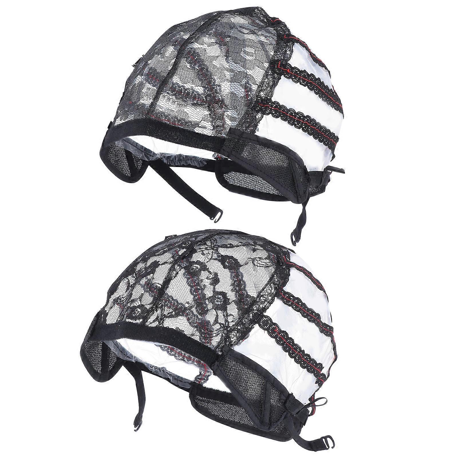 Hair Net Wig Caps Elastic U Type Mesh Hairdressing Accessories Black 28X16cm Breathable