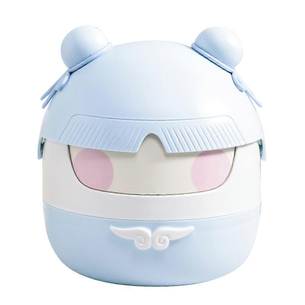 Mini Garbage Can Desktop Trash Can for Office Use Rectangular Blue PP Waste Collection 1Pack