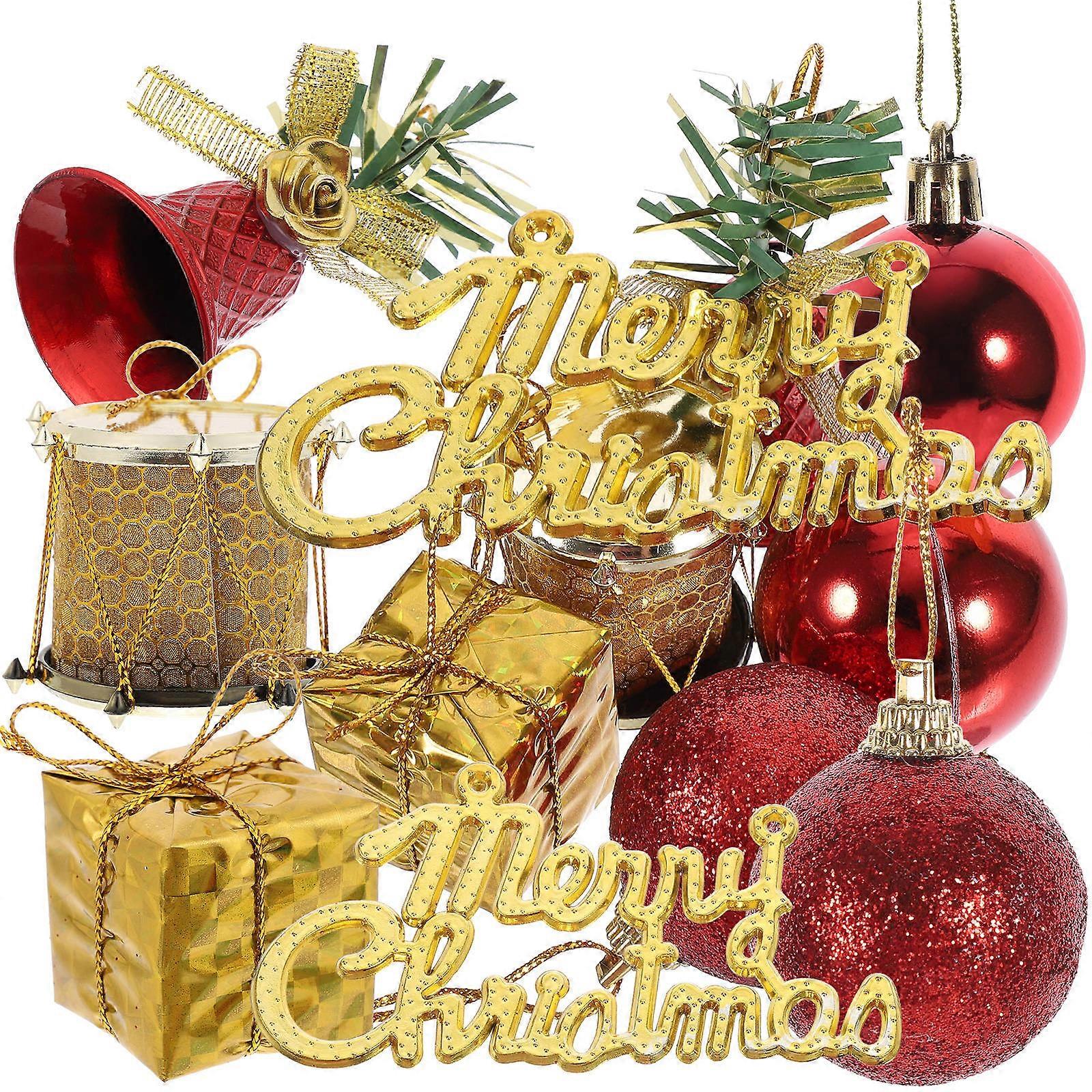 Tree Hanging Ornaments Christmas Decorative Round Red 1 Set