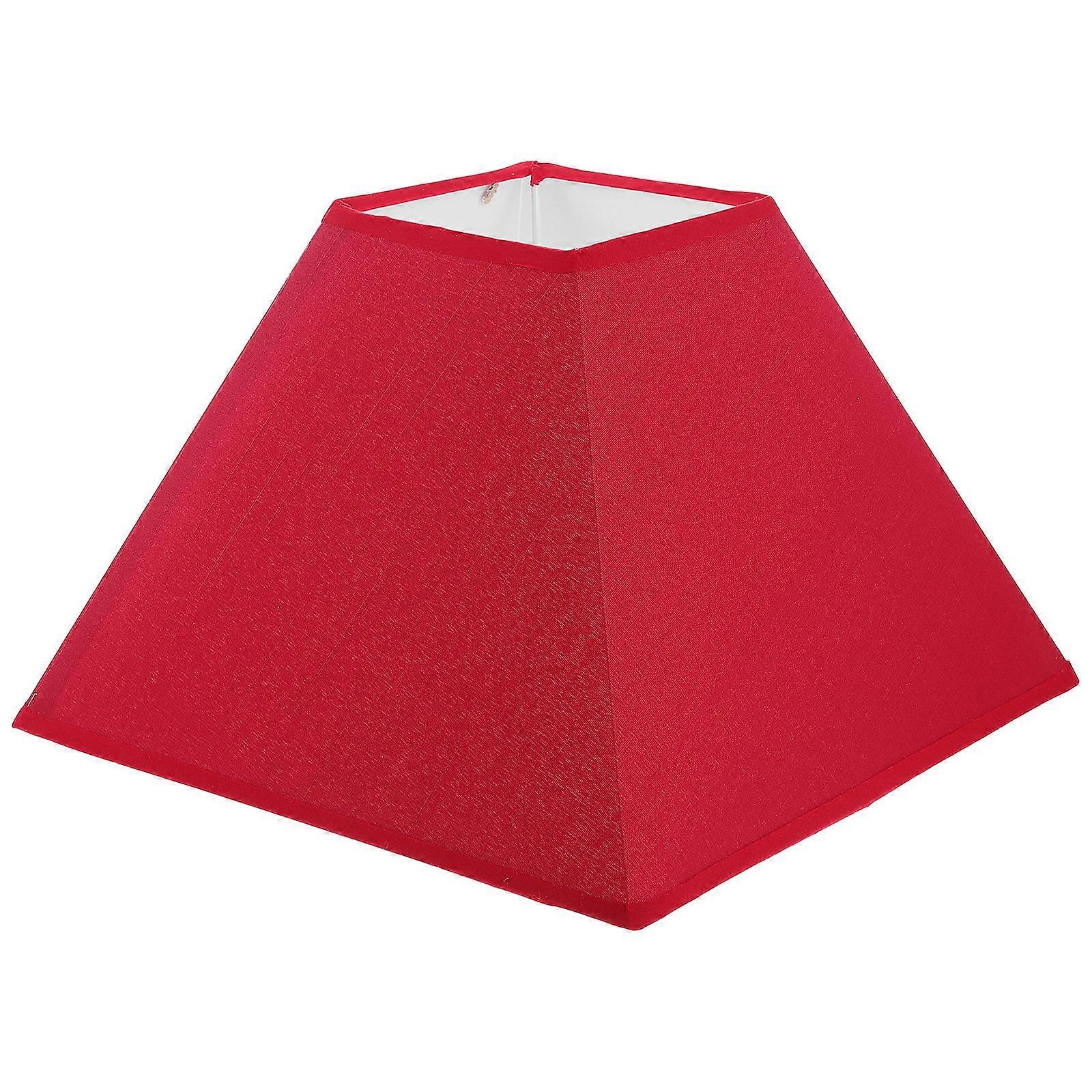 Red Cloth Lampshade for Decor Simple Style Desktop Lamp Cover Protects from Dust 10.5 Inches