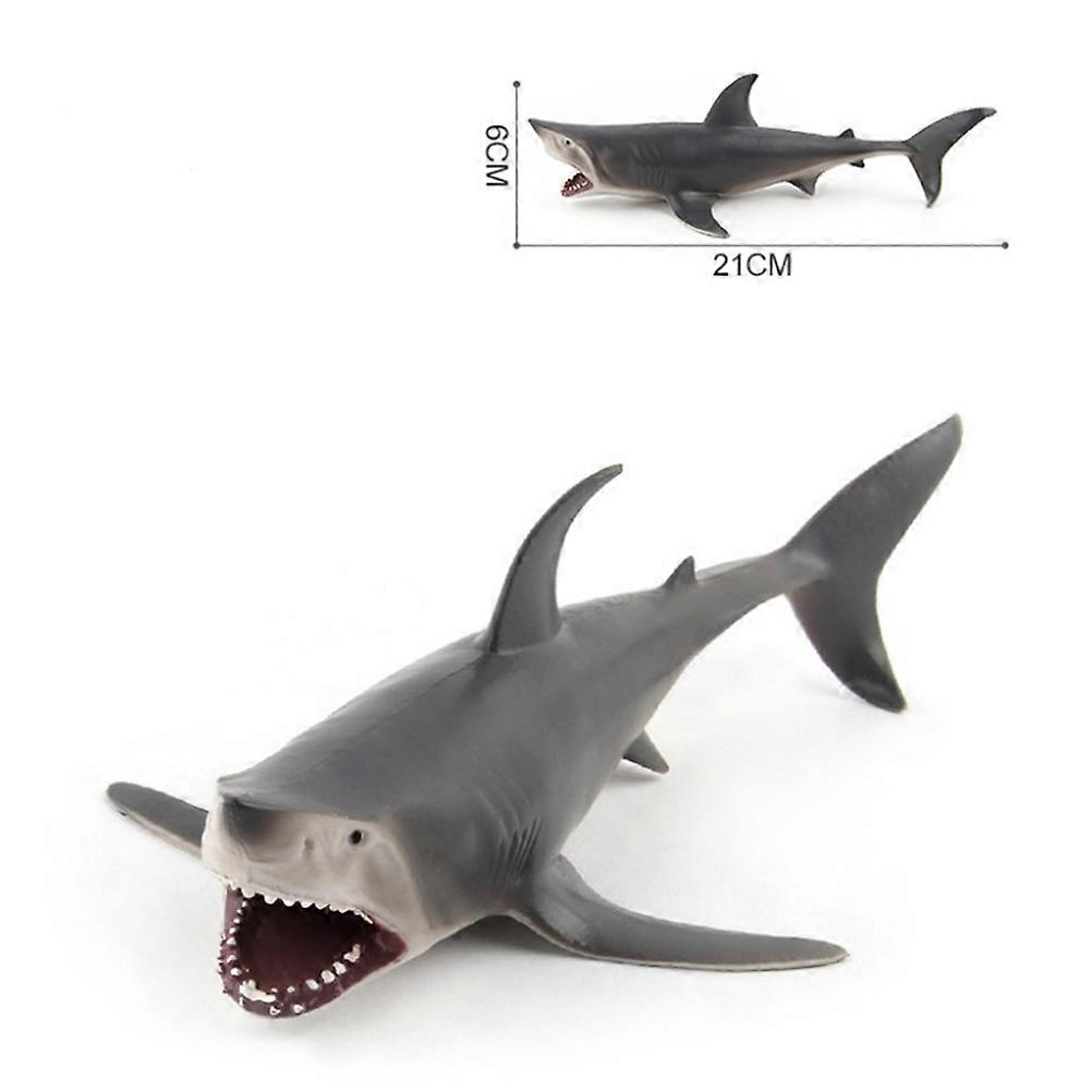 Sea Animal Figurine White Shark Model for Collectors Enthusiasts Plastic Imagination Development 21 x 6 x 3 Cm 1Pcs