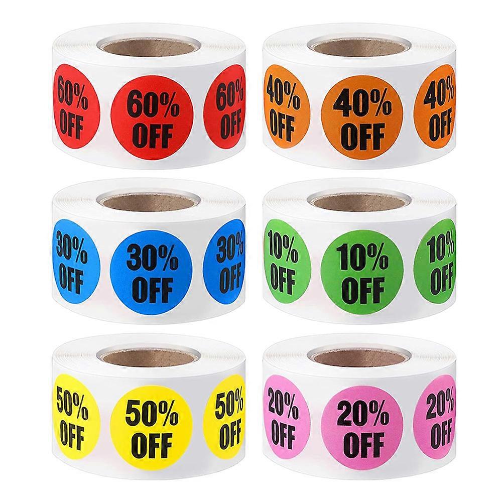 Adhesive Waterproof Off Labels 1 Inch Assorted Color Marking 6 Rolls