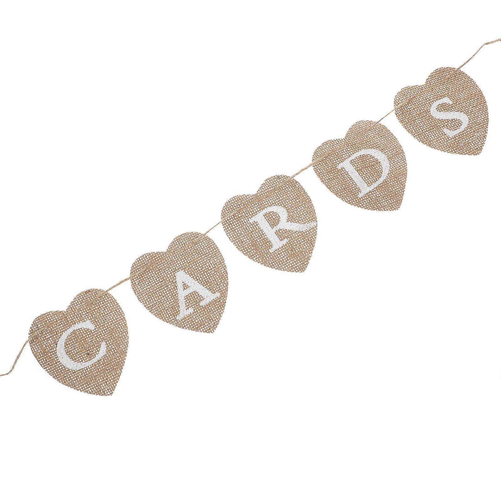 Party Decorations Cards Bunting Shape Hessian Rustic Style Traditional Events 1Set