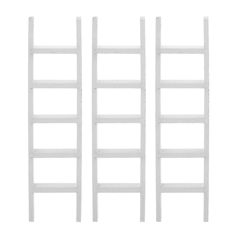 Miniature Scene Accessories Small Ladder Decor Diy Craft Wooden Ladder For Dollhouse Decor Home Decor 12.30X2.90X0.60Cm 3Pcs