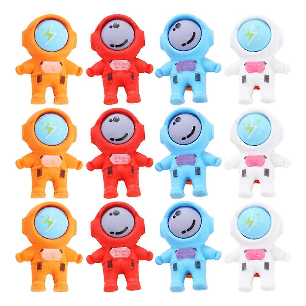 Cute Mini Erasers Astronaut Shape TPR Material Reward Incentive Outer Space Themed Activities 18Pcs