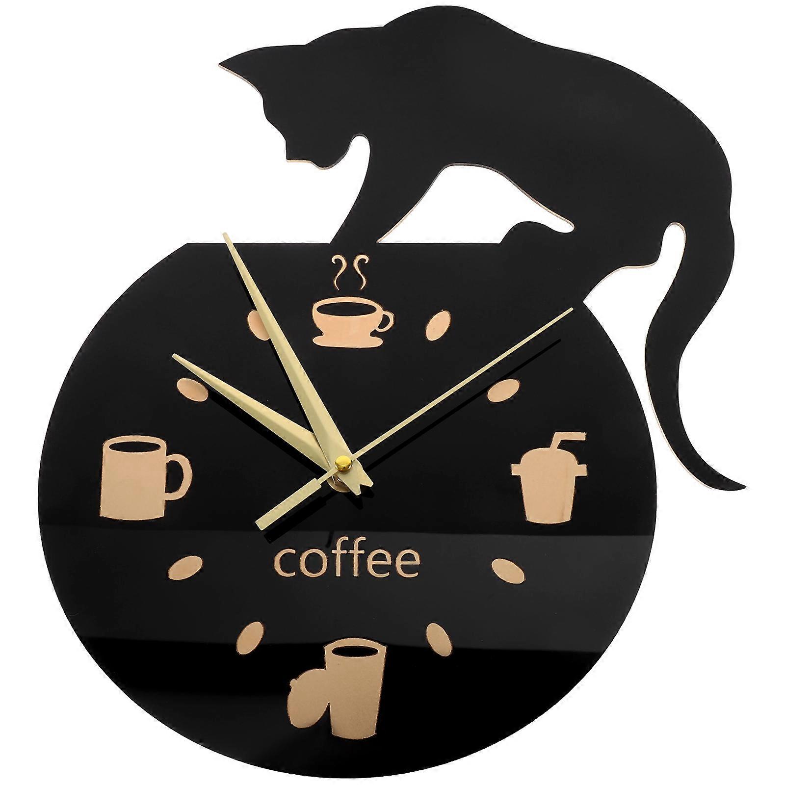 Cat Cute Wall Clock Modern Hanging Clock Children's Cartoon Wall Clock Accurate Timekeeping Silent Function 1Pcs