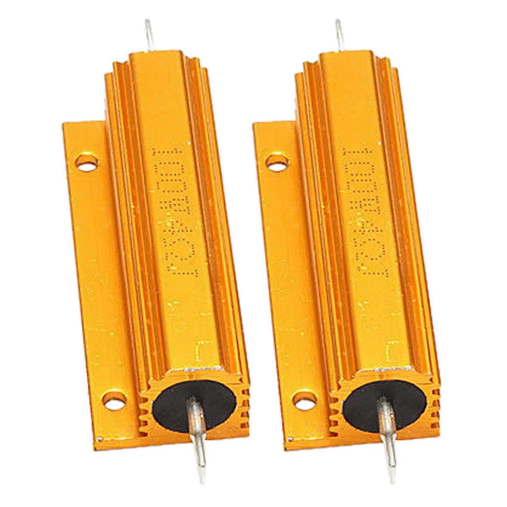 2x Gold Aluminum Clad Power Resistor Resistance 100w, 4 Ohm 4r