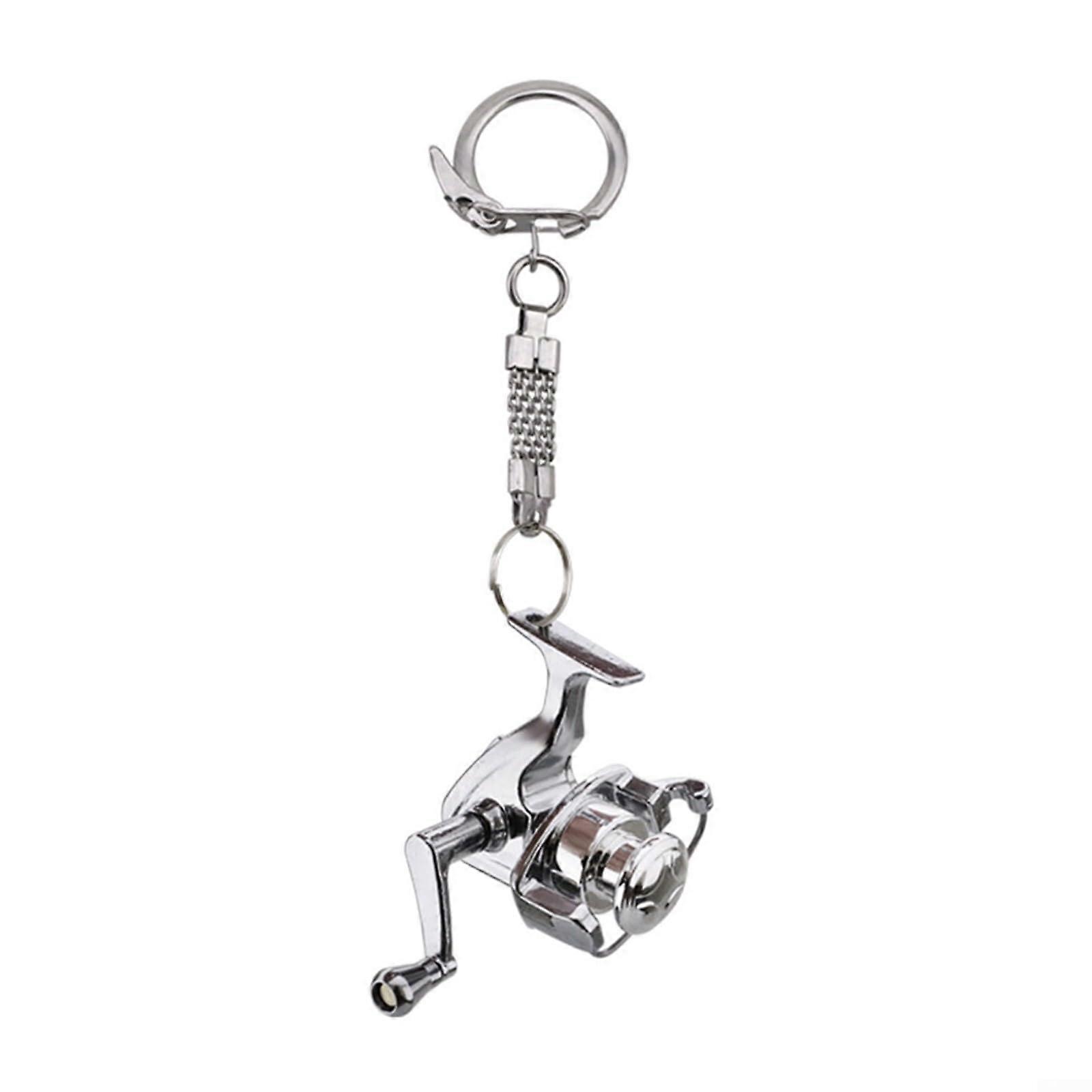 Miniature Trolling Keychain Spinning Reel for Fishermen - Portable Fashionable Fishing Accessory, Durable Design