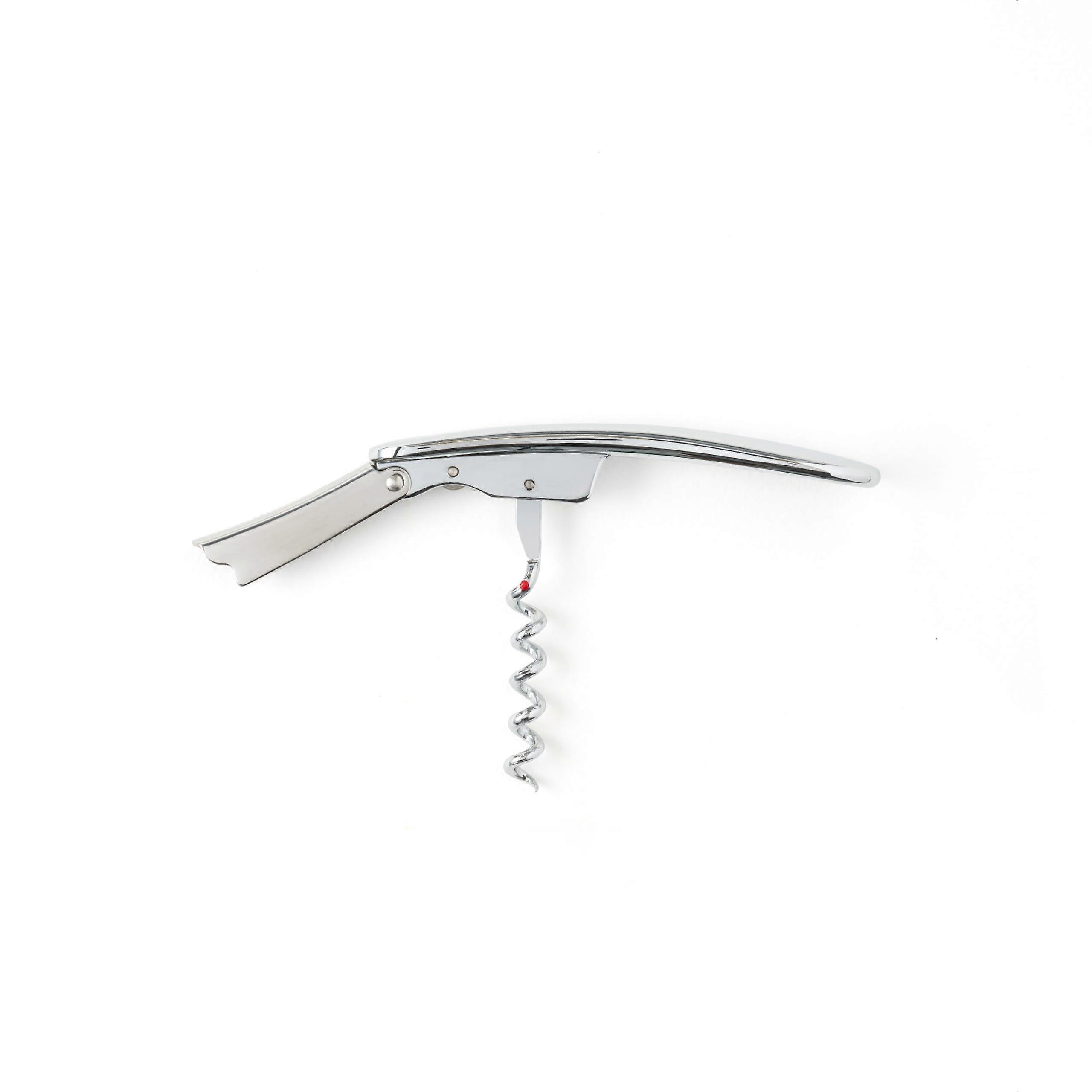 095376-3 Chromed Metal Garcon Corkscrew, Stylish Chrome Design, Ideal Wine Accessory in Clear Box