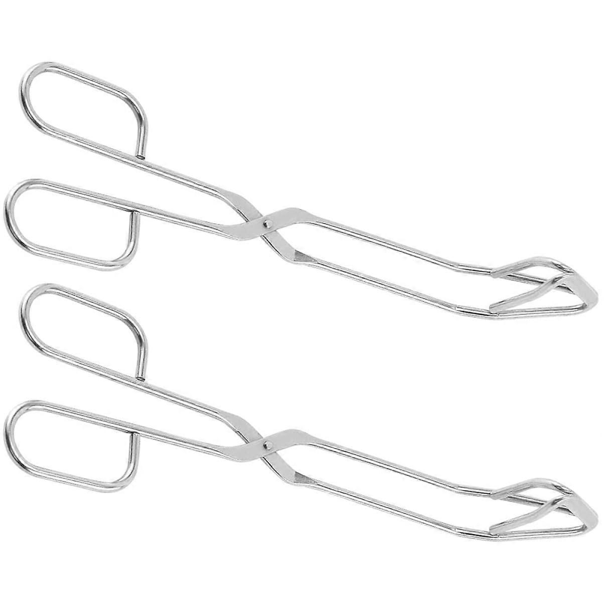 Ergonomic Food Tongs Set with Anti-Scald Handle for Toast, Grilling, Barbecue and Kitchen Use