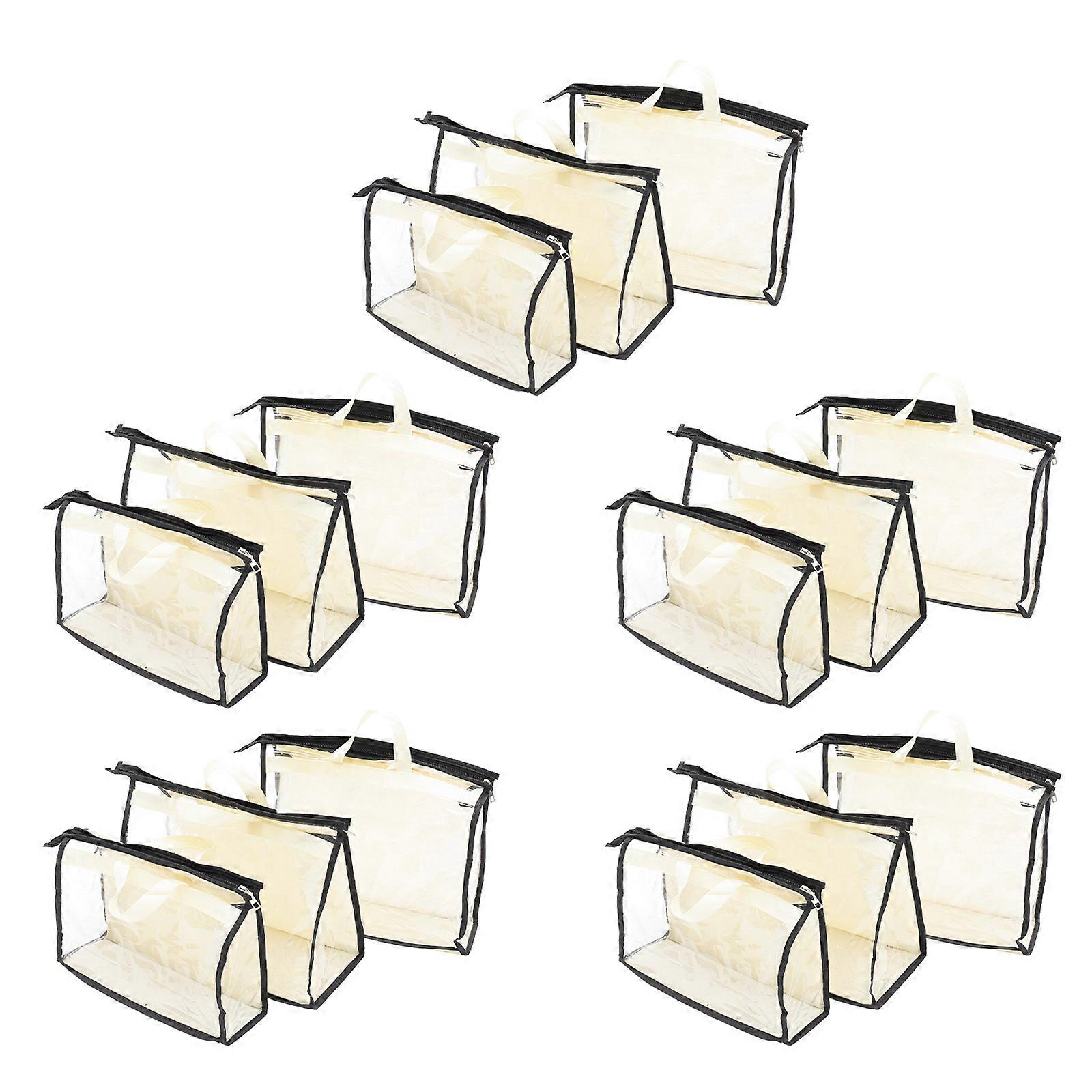 Clear Purse Organizers Rectangular Storage Bags Odor Free Plain Color 15Pcs