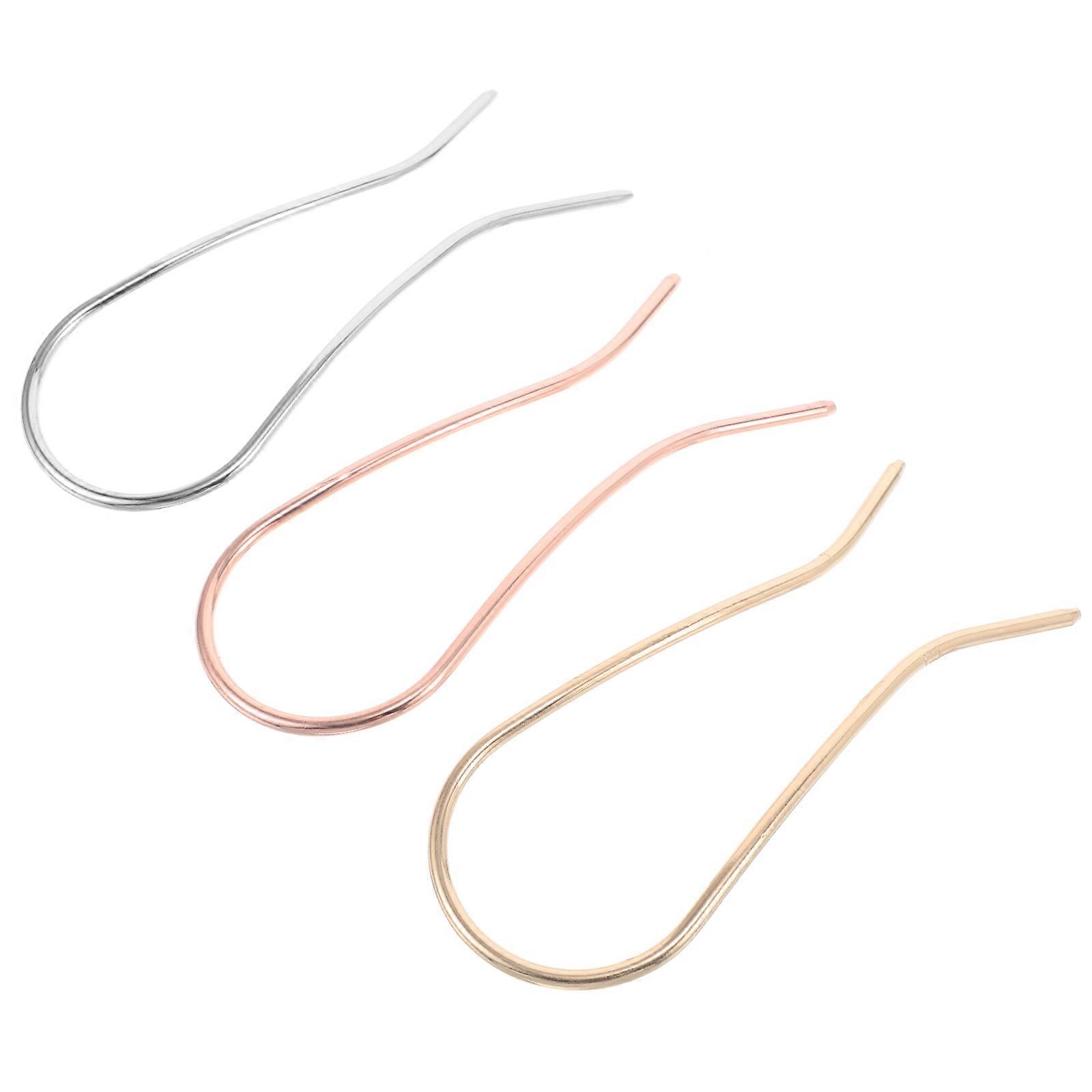 3pcs Zinc Alloy U Shaped Hair Fork Clips for Women – Durable Geometric Hair Styling Pins for Updos & Buns