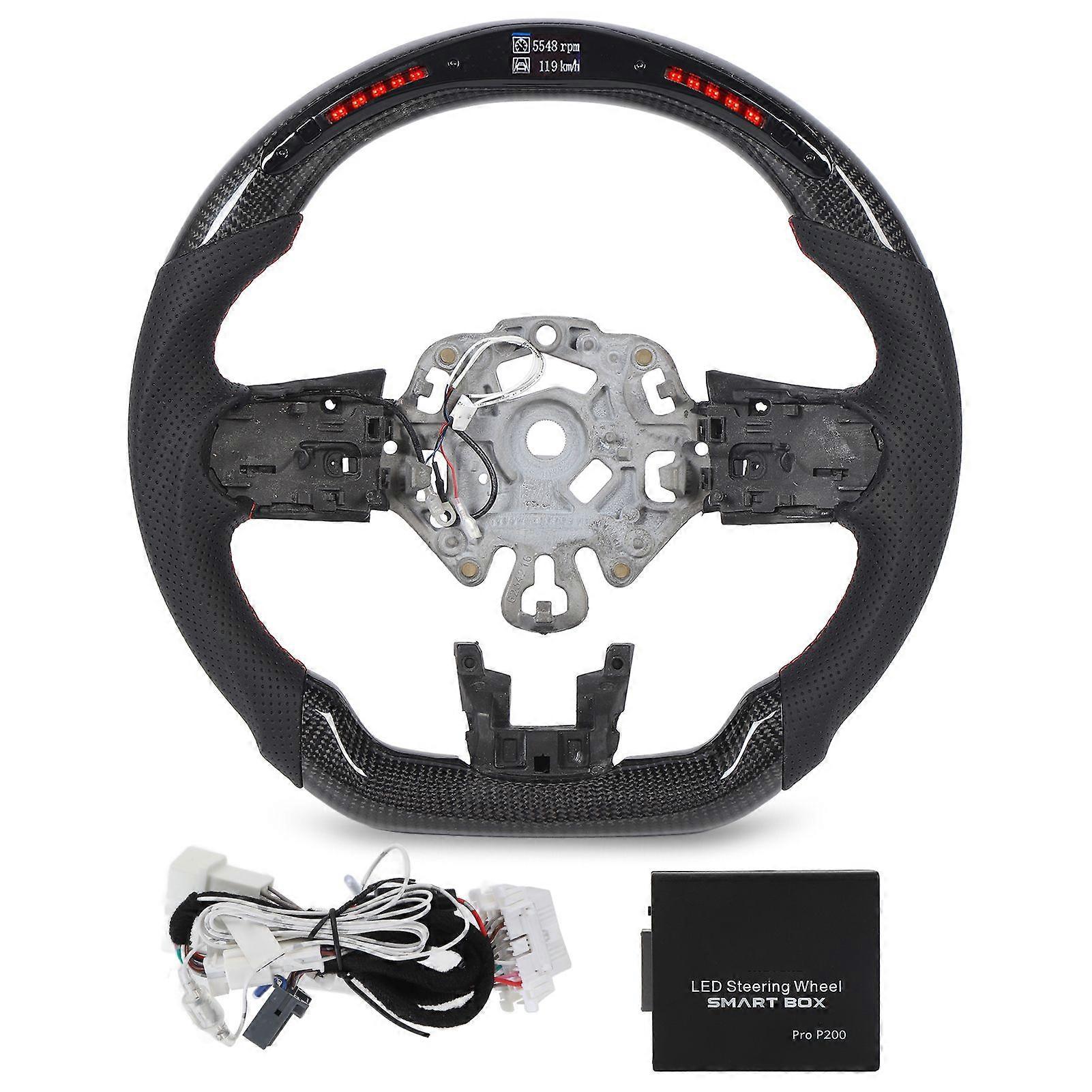 LED Display Shift Lights Carbon Fiber Steering Wheel Perforated Leather for S JCW F54 F55 F56 F57 F60 LCI2 2022 to 2024 MK10002
