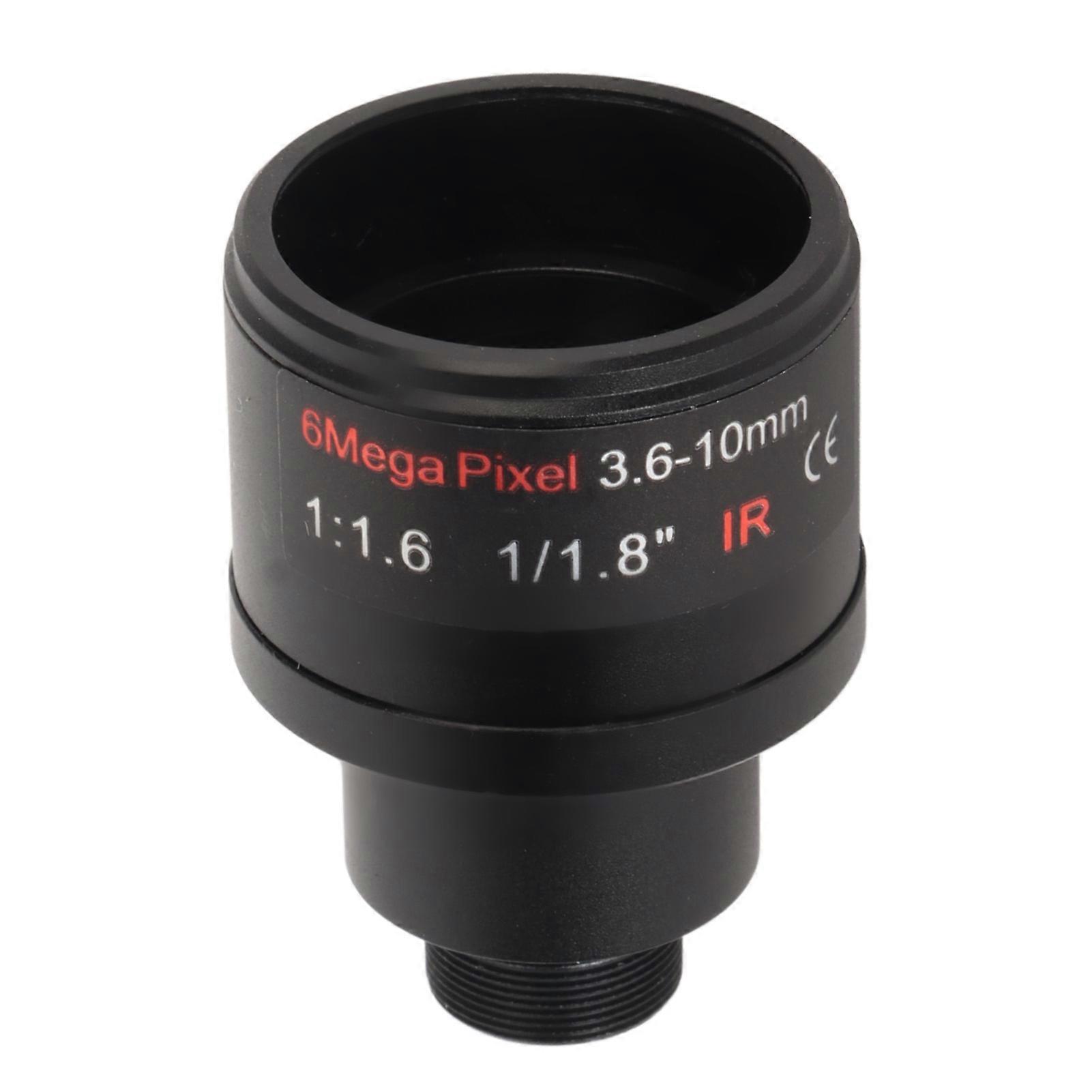 6MP 3.6-10mm F1.6 1/1.8 inch M12 Manual Zoom Lens for CCTV Camera, Manual Focus, Prime Lens for Security Camera