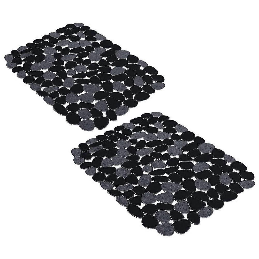 Maty ociekające do naczyń do zlewozmywaków kuchennych czarne 40,00X30,00X1,00 CM PVC puste 2szt