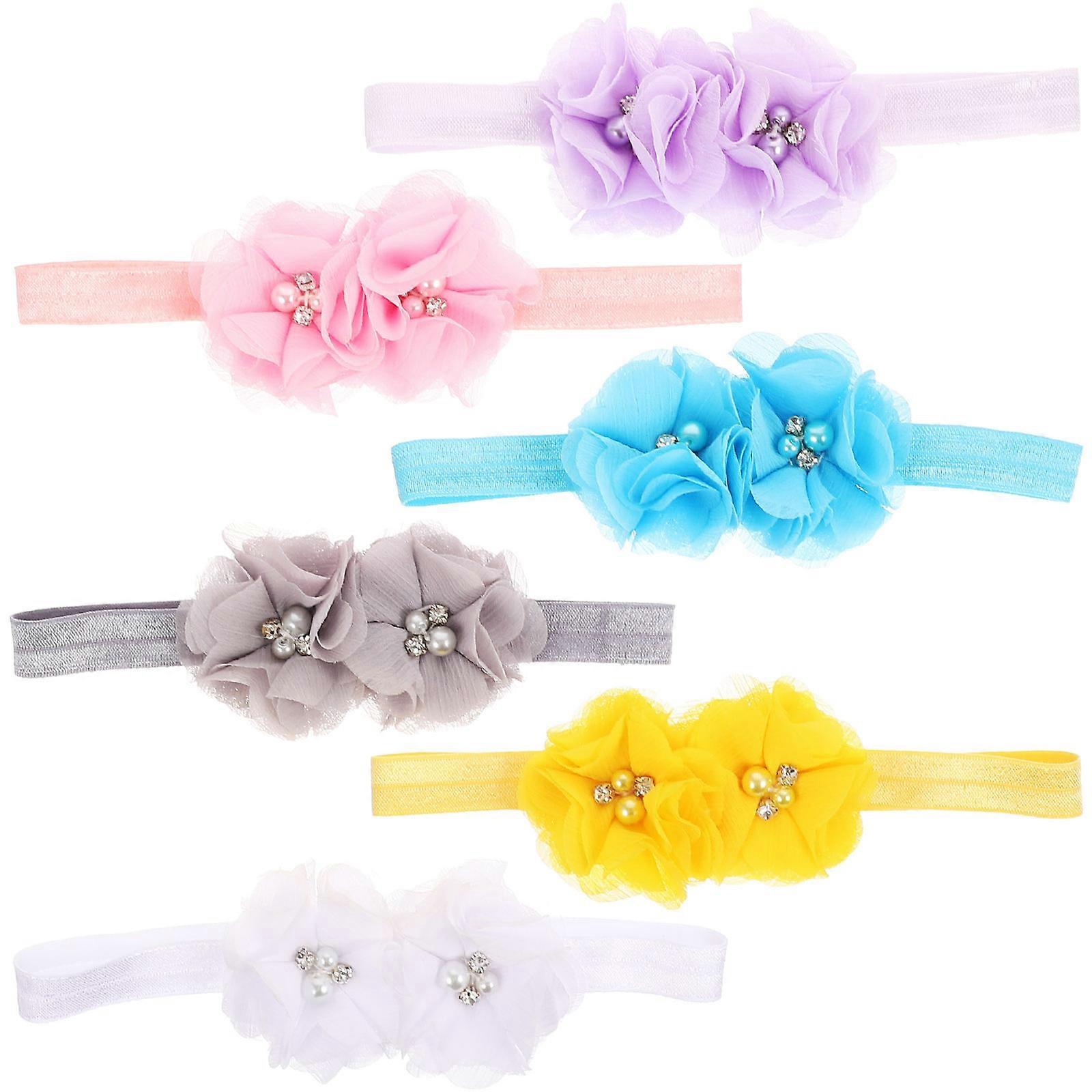 Elastic Headbands for Infants Comfortable for Birthdays and Parties 6Pcs