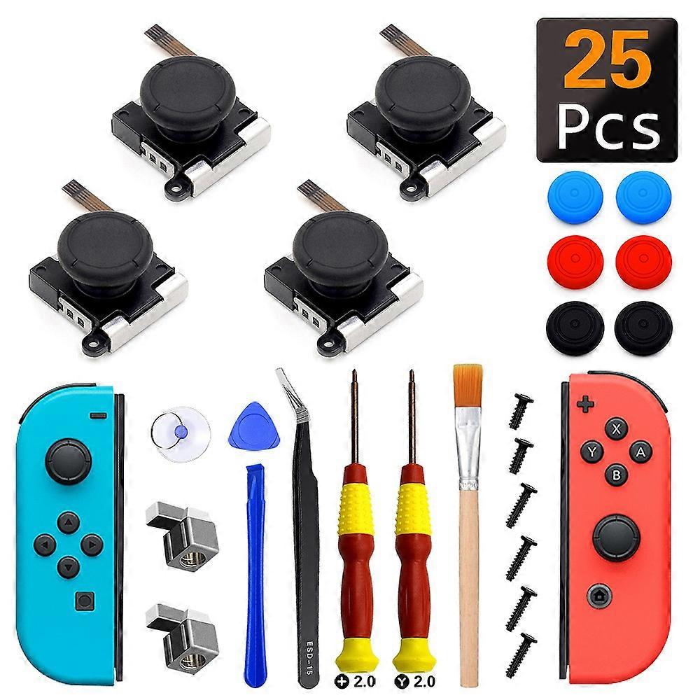 y2e für Nintendo Switch Joy Con 25 in 1 Joystick Ersatzteile, b1o Game Controller Reparatursatz