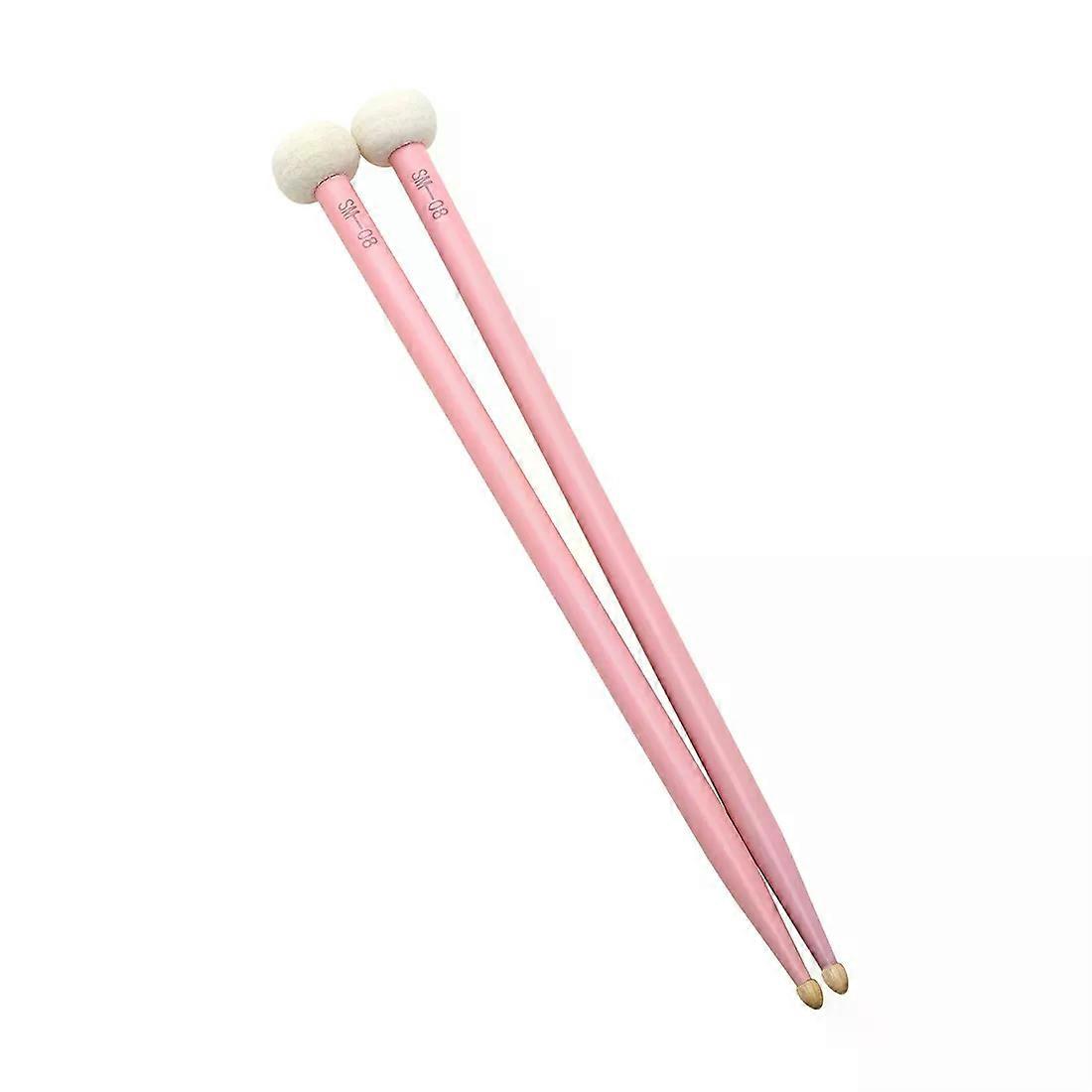 1 Pair Drum Mallets: Percussion Instruments Dual-Head Felt Head Mallets for Drum Sets and Timpani Comfortable Grip for Smooth Performance